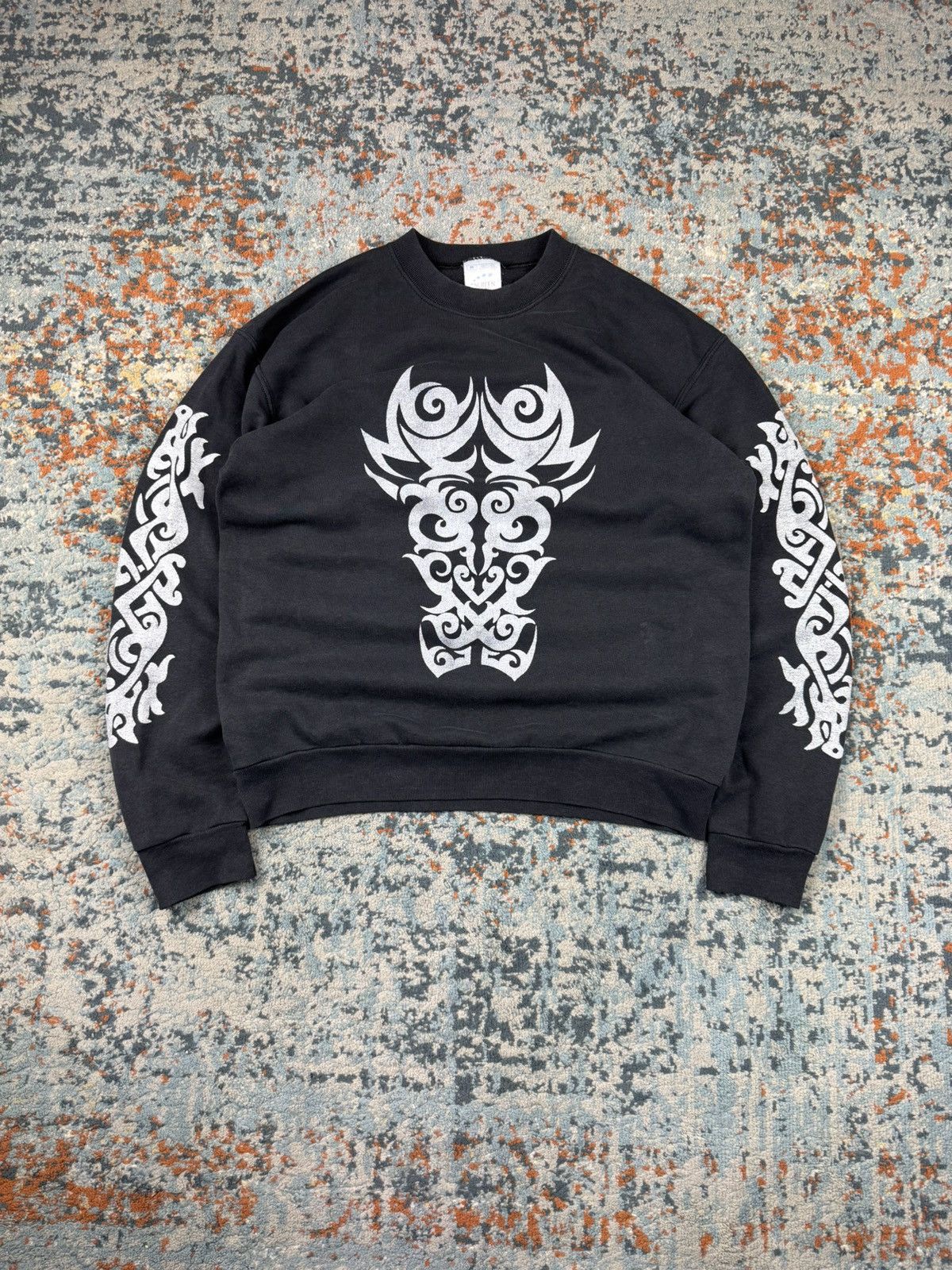 Vintage Vintage 90s tribal rock metal techno rave style sweatshirt Size US L / EU 52-54 / 3 - 1 Thumbnail