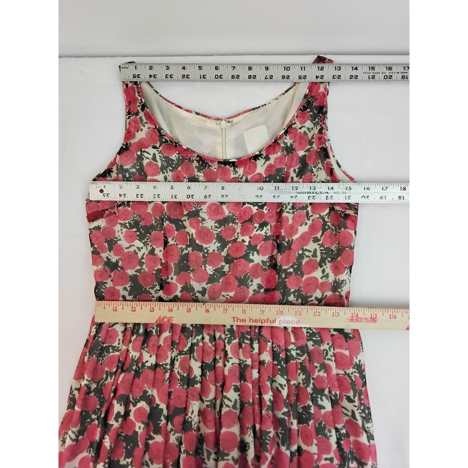 Anna Sui Anna Sui Fit and Flare Dress Women's 6 Red/White Rose Print Size M / US 6-8 / IT 42-44 - 7 Thumbnail