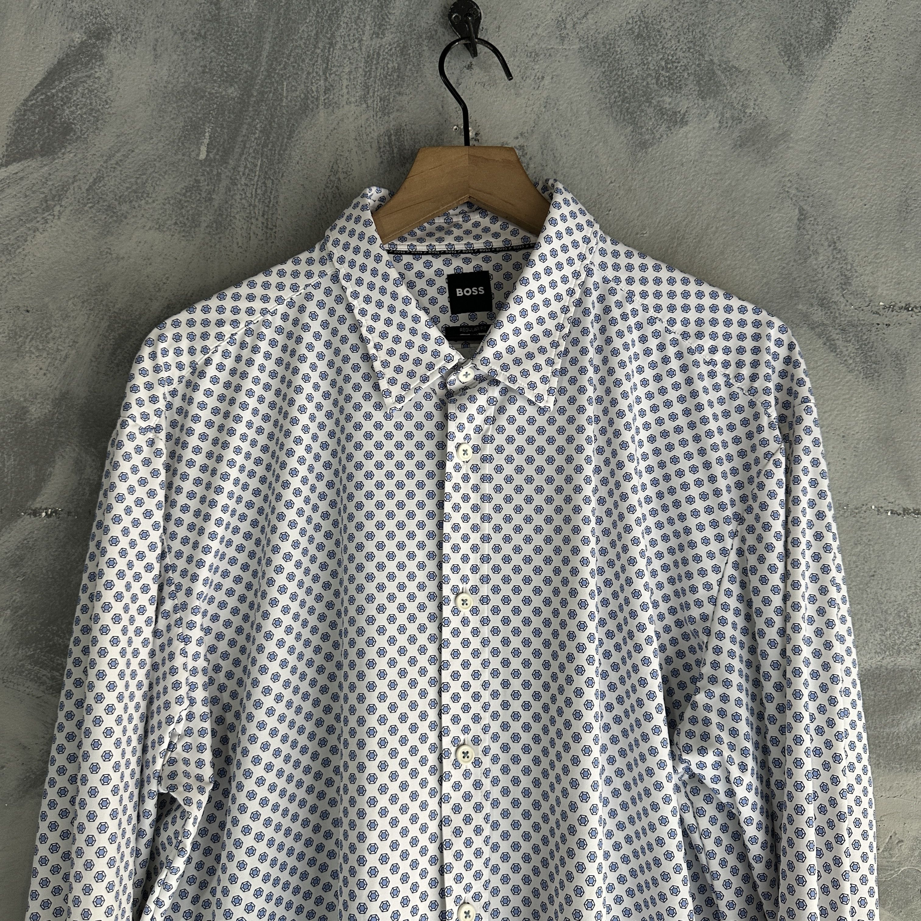 Hugo Boss Hugo Boss Button Up Shirt Mens Diamond P Roan Kent Size US XXL / EU 58 / 5 - 2 Thumbnail