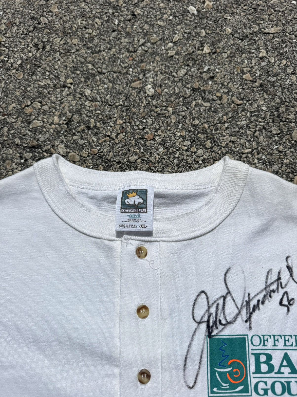 Anvil 90s vintage Be Chewsy John Offerdahl autographed bagel shop Size US XL / EU 56 / 4 - 5 Thumbnail