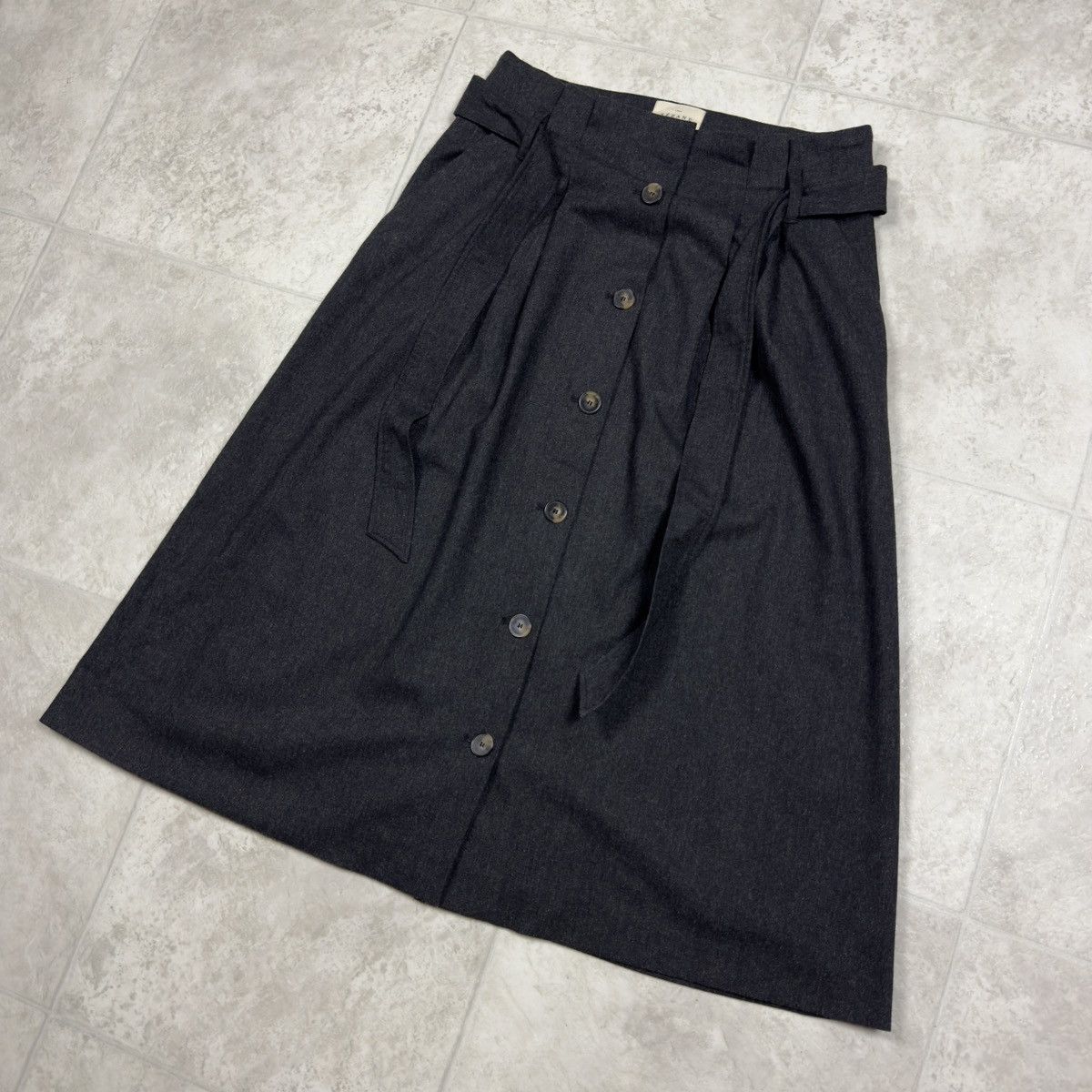 Sezane Sezane Mid-Length Wool Viscose Poly Belted Skirt Size 40 Size 28" / US 6 / IT 42 - 2 Thumbnail