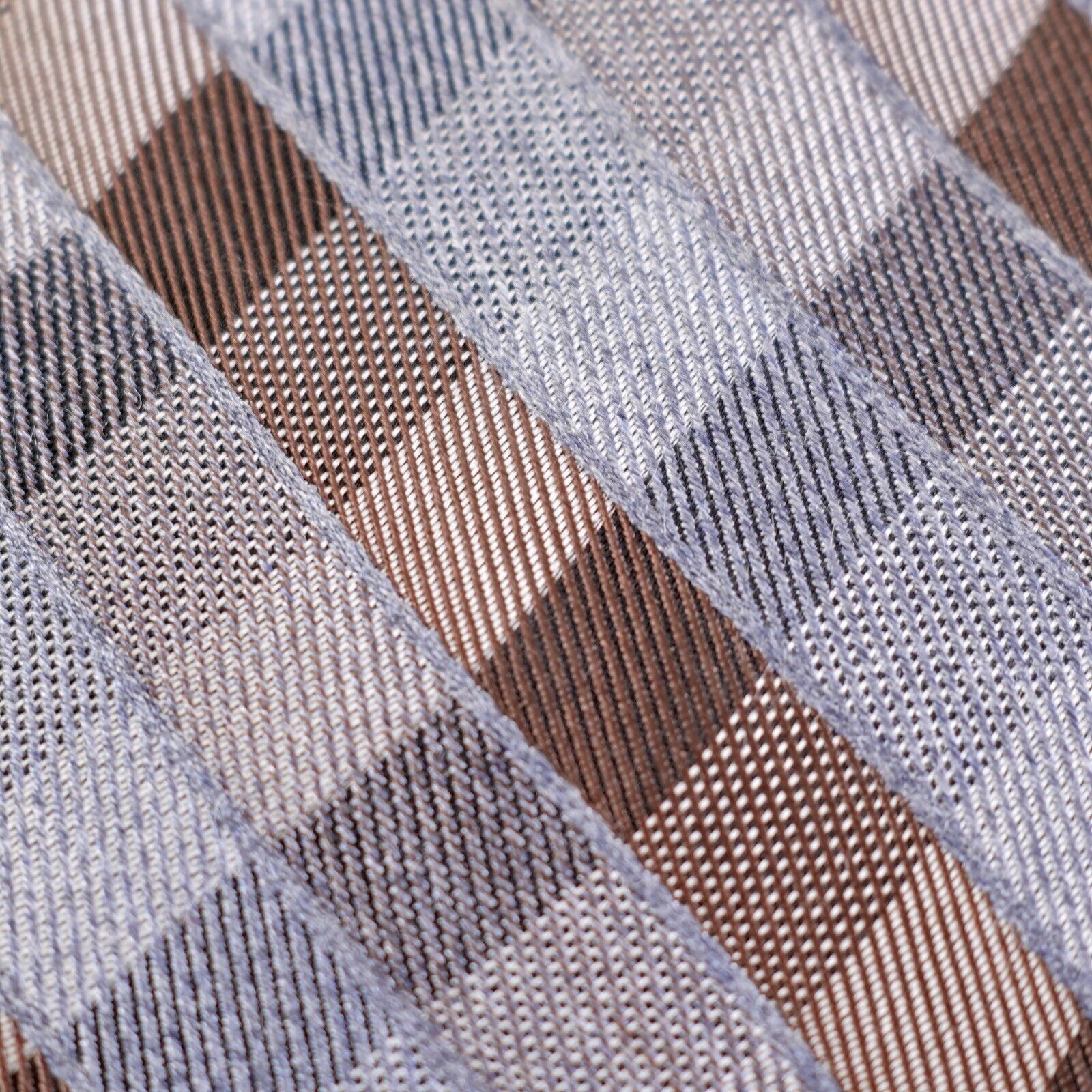 Croft & Barrow Croft & Barrow Brown Gray Brown Plaid Check Knit Silk Tie Size ONE SIZE - 2 Thumbnail