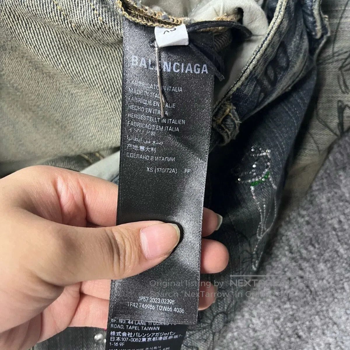 Balenciaga Balenciaga Blue Graffiti Print Straight Jeans. Size US 26 / EU 42 - 3 Thumbnail