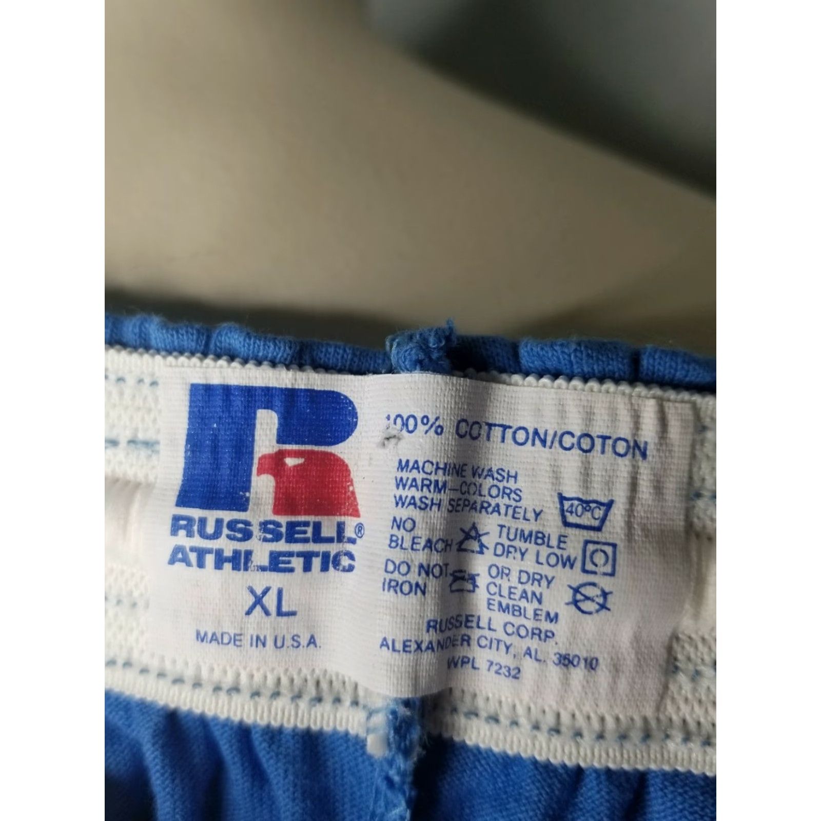 Russell Athletic VINTAGE Russell Athletic Blue Mens XL Coach Gym Shorts Cotton Sweat Drawstring 80s 90s Mens Size US 36 / EU 52 - 4 Thumbnail