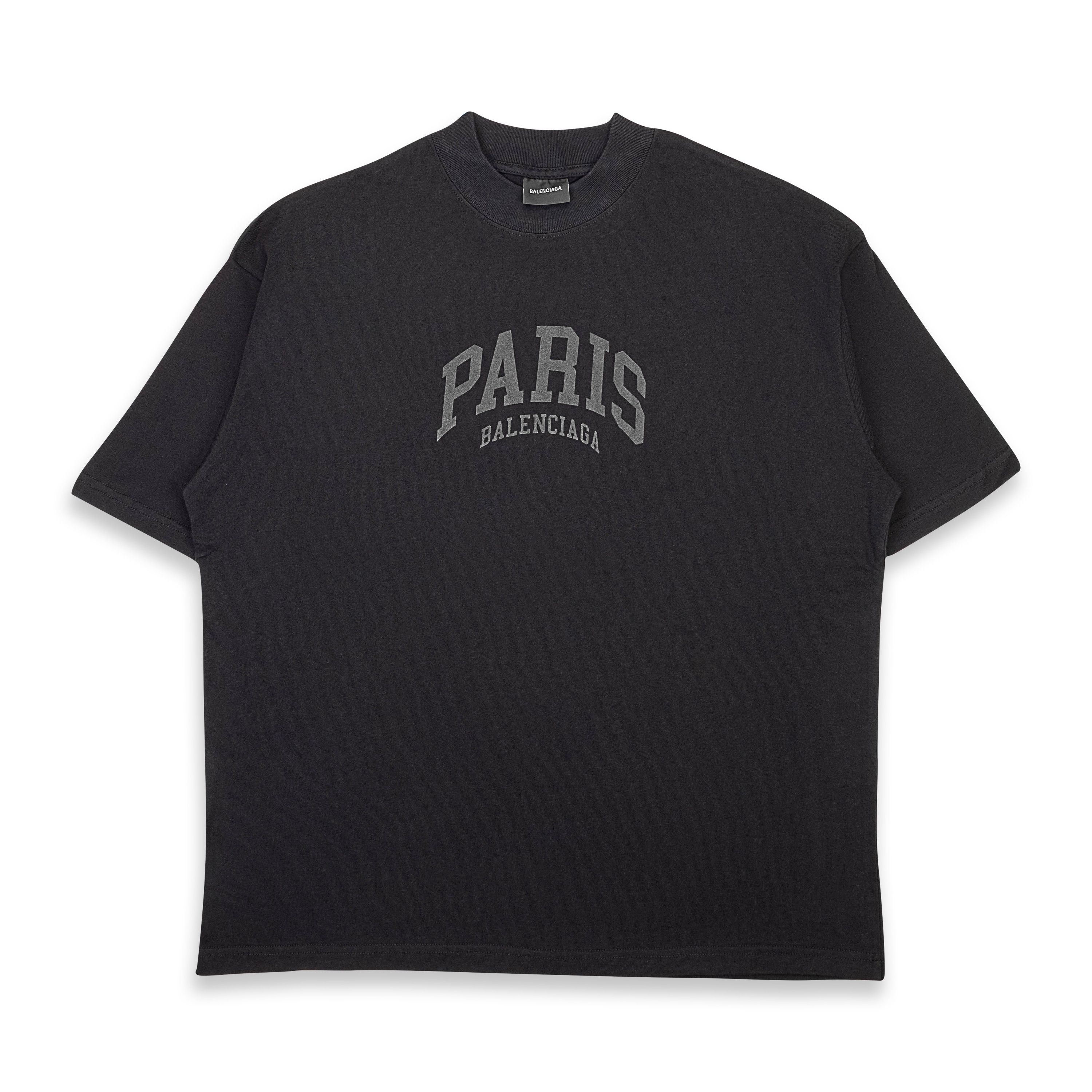 image of Balenciaga Black Cities Paris In Nero T-Shirt Size Xs, Men's