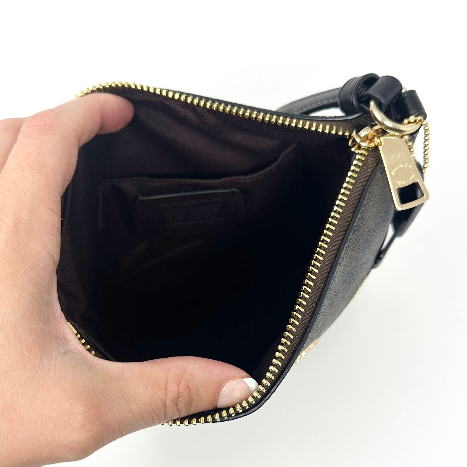 Coach Coach Mini Rowan File Bag In Signature Canvas Brown CF340 Size ONE SIZE - 3 Thumbnail