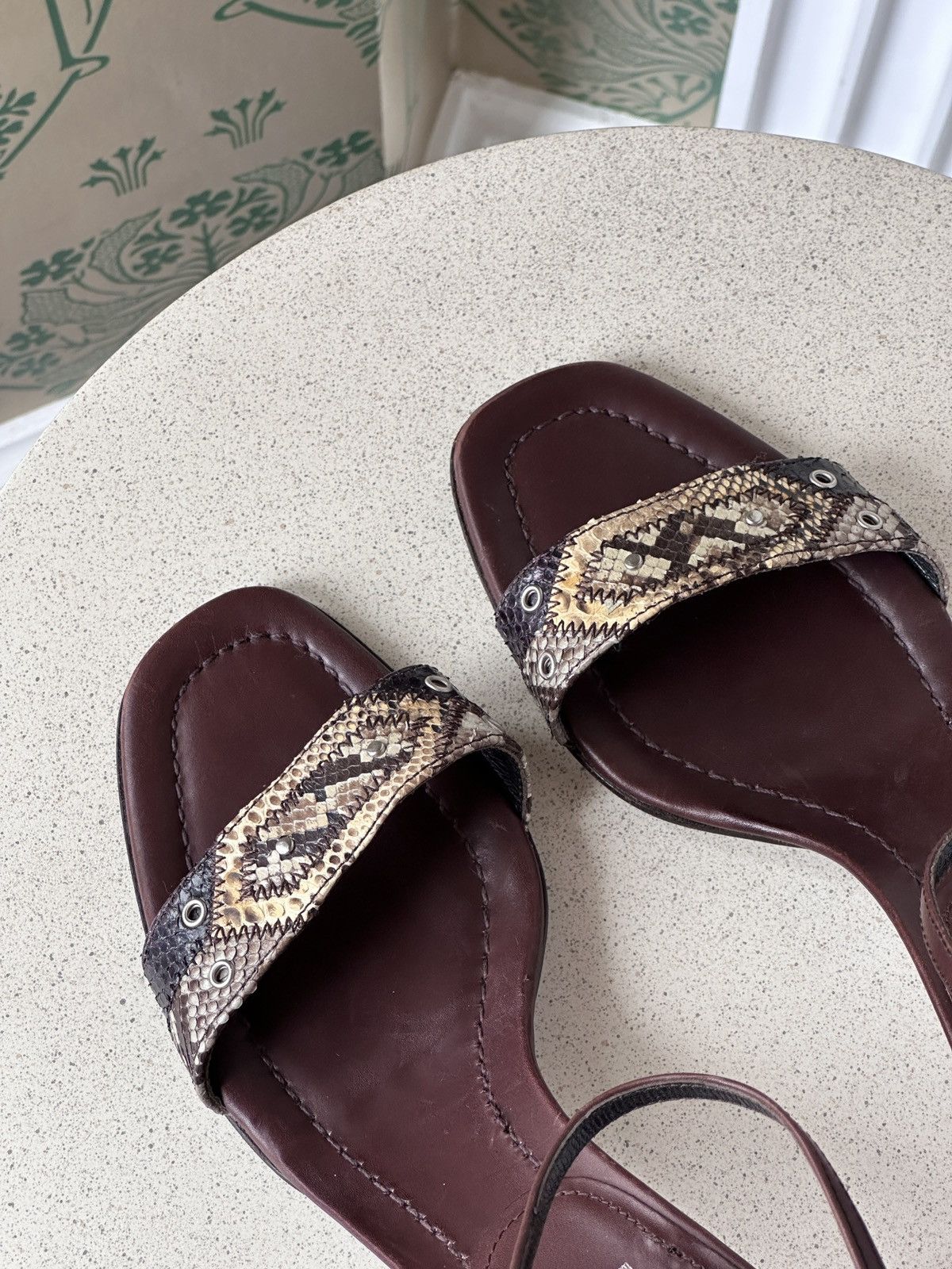 Prada PRADA Kitten Heels Python Leather Brown EU 39 / US 9 Size US 9 / IT 39 - 7 Thumbnail