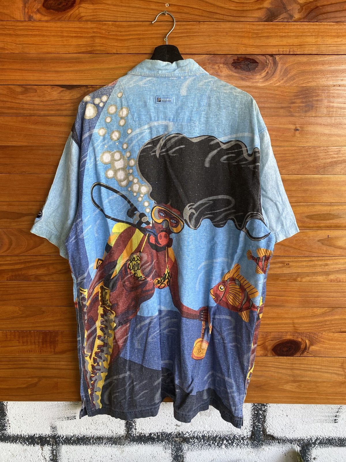 Marc Buchanan Vintage 90s Pelle Pelle Scuba Diver Graphic Shirt – Rare Size US L / EU 52-54 / 3 - 14 Thumbnail