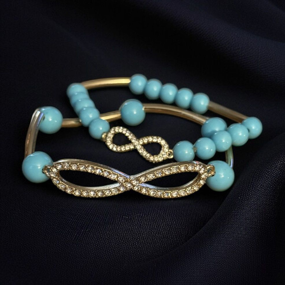 Other Turquoise bead pave infinity stretch bracelets Size ONE SIZE - 1 Thumbnail
