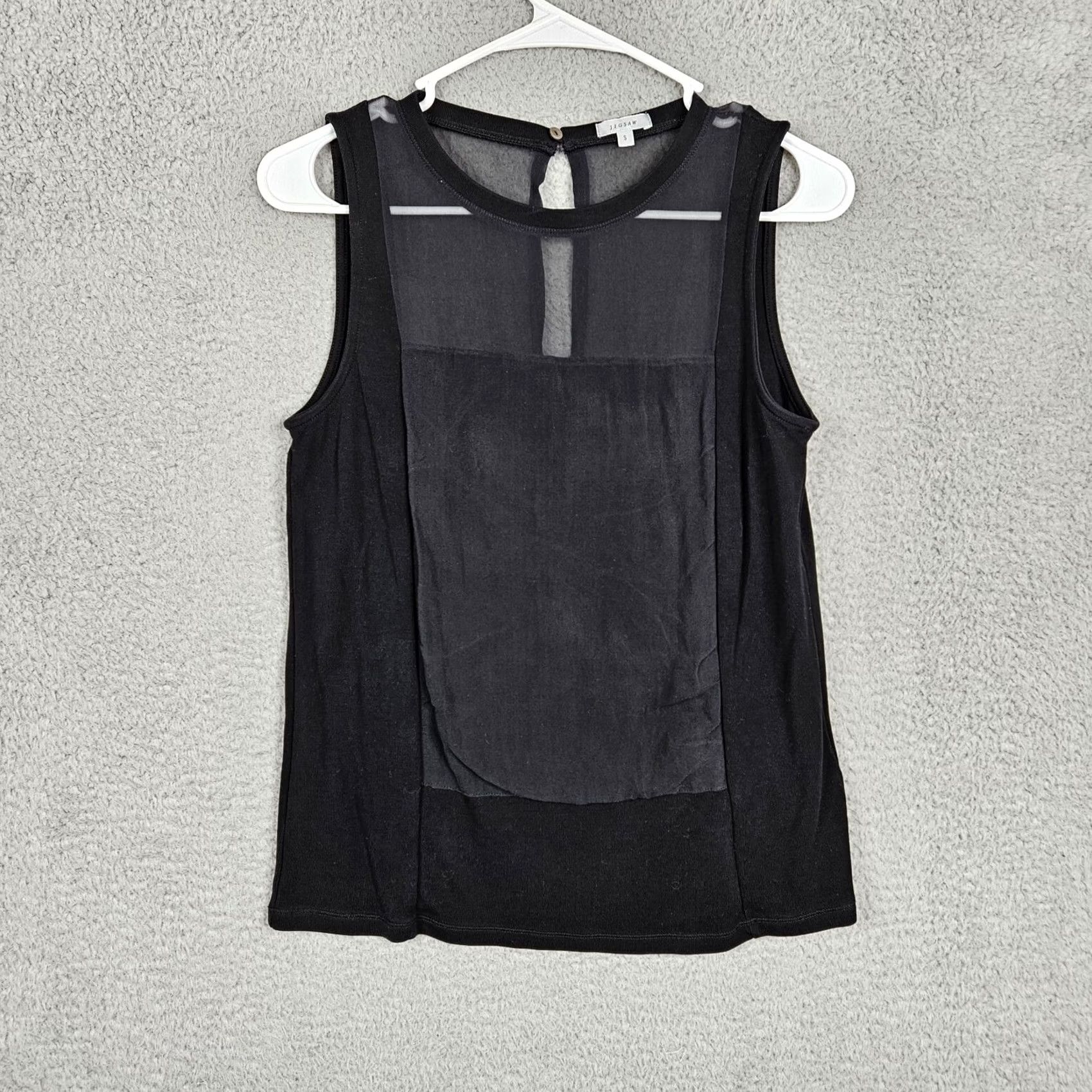 Jigsaw JIGSAW Silk Tank Top Black Knit Round Neck Short Sleeve Size S Women’s Regular with Lyocell Silk Fabric - Jigsaw Tank Top Size S / US 4 / IT 40 - 2 Thumbnail