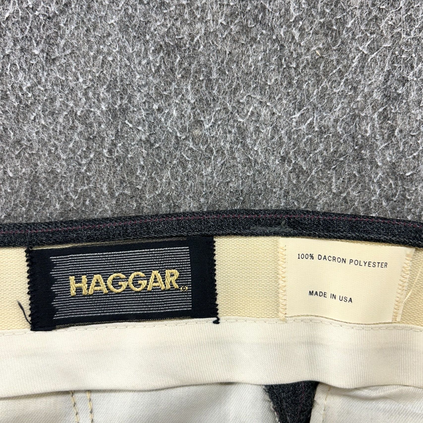Haggar VINTAGE Haggar Pants Mens 36x32 Grey Chino Pleated Pinstripe Polyester USA 90s Size US 36 / EU 52 - 5 Thumbnail