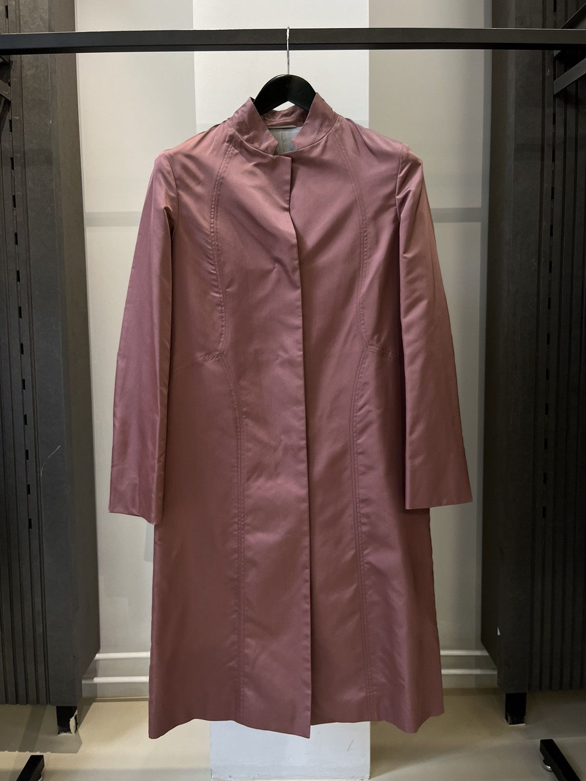 image of Jil Sander Silk Trench Coat in Purple Pink, Women's (Size Small)
