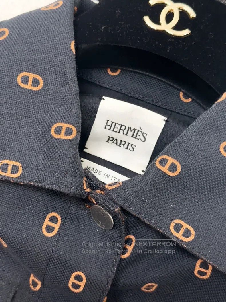Hermes Hermes Indigo Denim Jacket with Pig Nose Print Size XS / US 0-2 / IT 36-38 - 3 Thumbnail