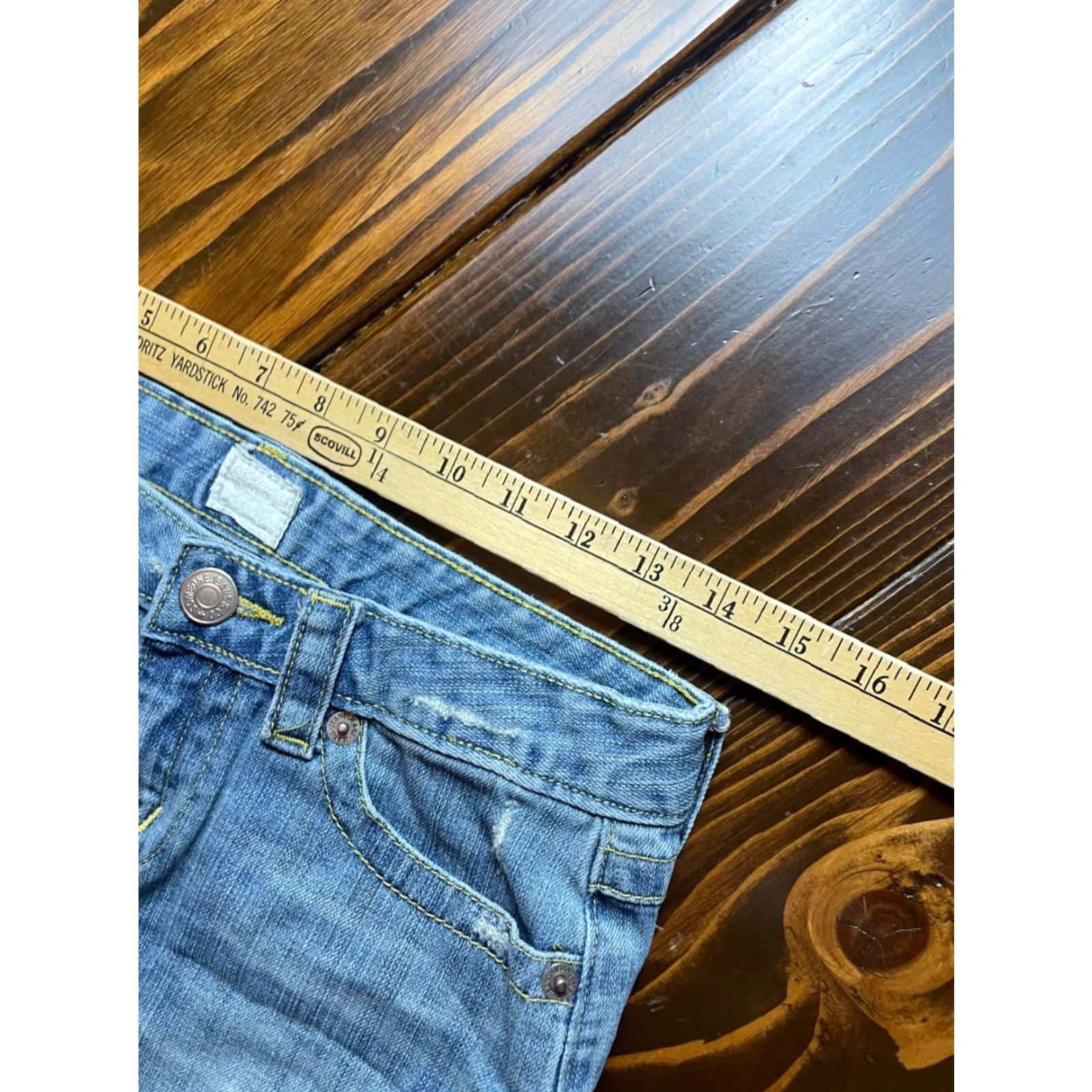 Vintage Someone Jeans Co. Skirt Women's Size 27 Blue Denim Mini Frayed Hem Size 27" / US 4 / IT 40 - 4 Thumbnail
