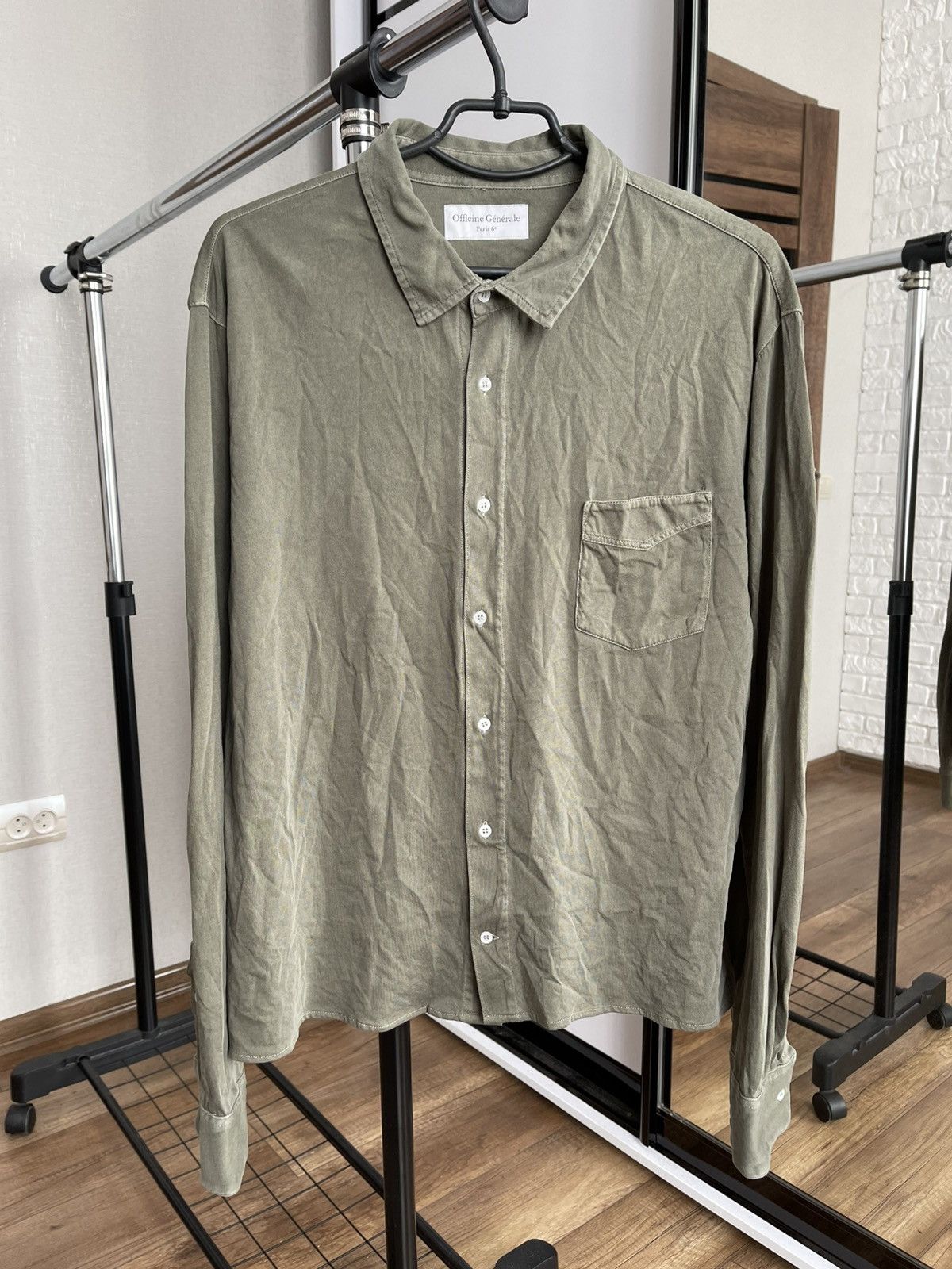 Officine Generale Officine Generale Paris Jersey Shirt Button Up Size US XL / EU 56 / 4 - 2 Thumbnail