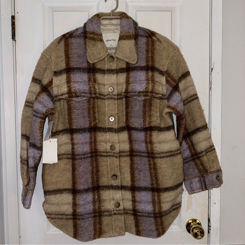 Aritzia NWT Wilfred Free Autumn Shirt Jacket Prairie Mdrs Merino Wo Size M / US 6-8 / IT 42-44 - 1 Thumbnail