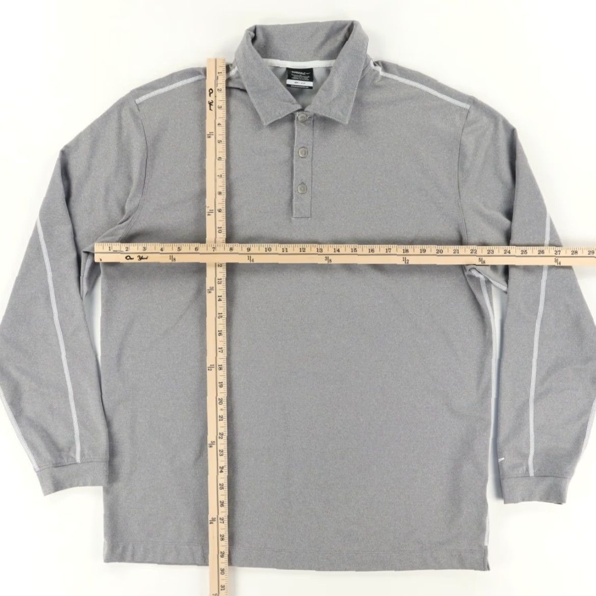 Nike Nike Golf Collared Pullover Stretch Solid Long Sleeve Gray Men’s L Shirt Size US L / EU 52-54 / 3 - 3 Thumbnail