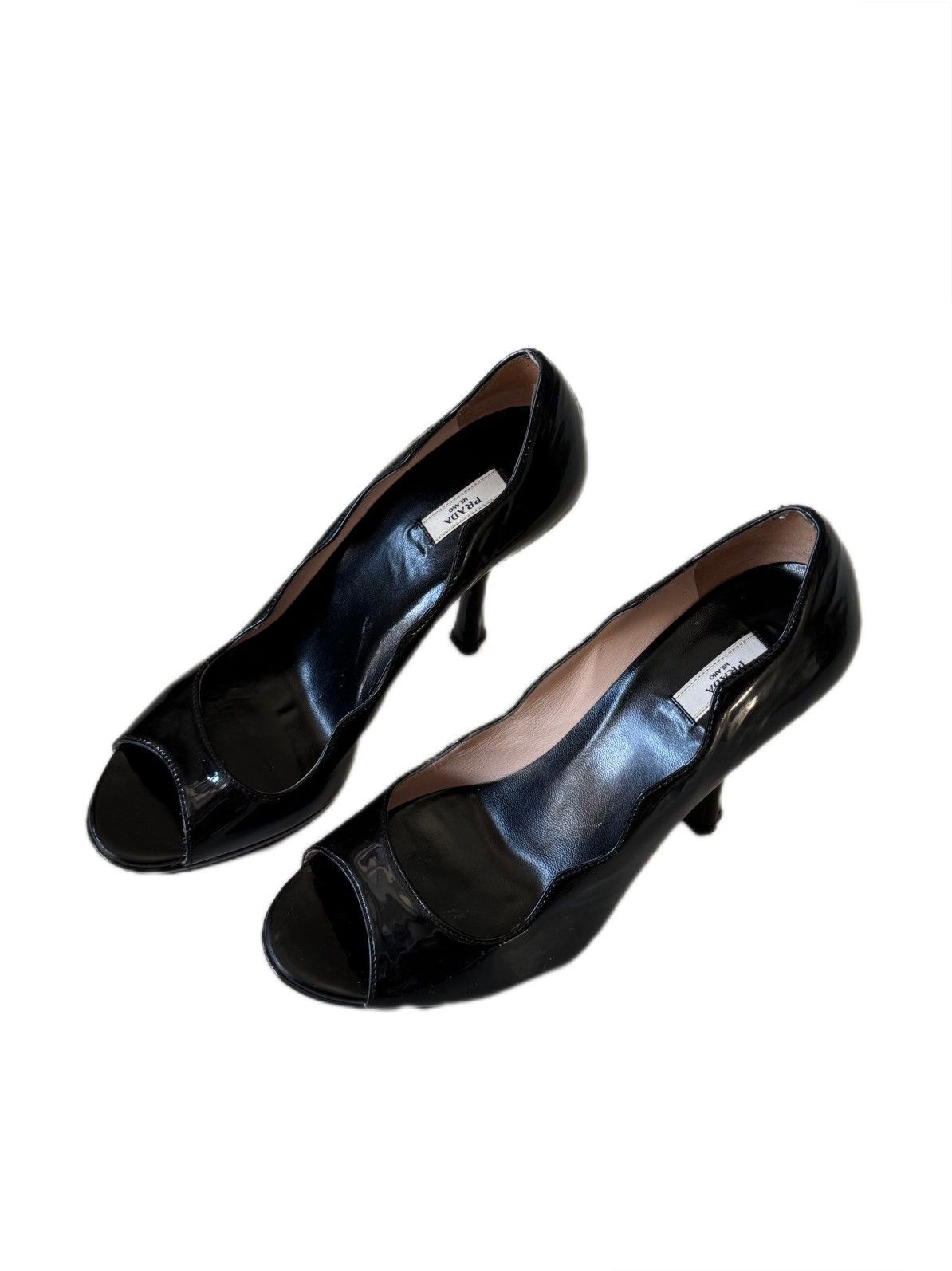 Prada PRADA Patent open toe shoes Size US 7 / IT 37 - 3 Thumbnail