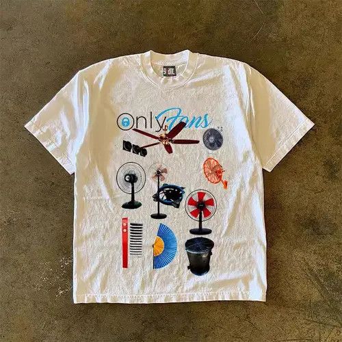 Japanese Brand × Vintage White street washed retro fan pattern t-shirt Size US M / EU 48-50 / 2 - 1 Thumbnail