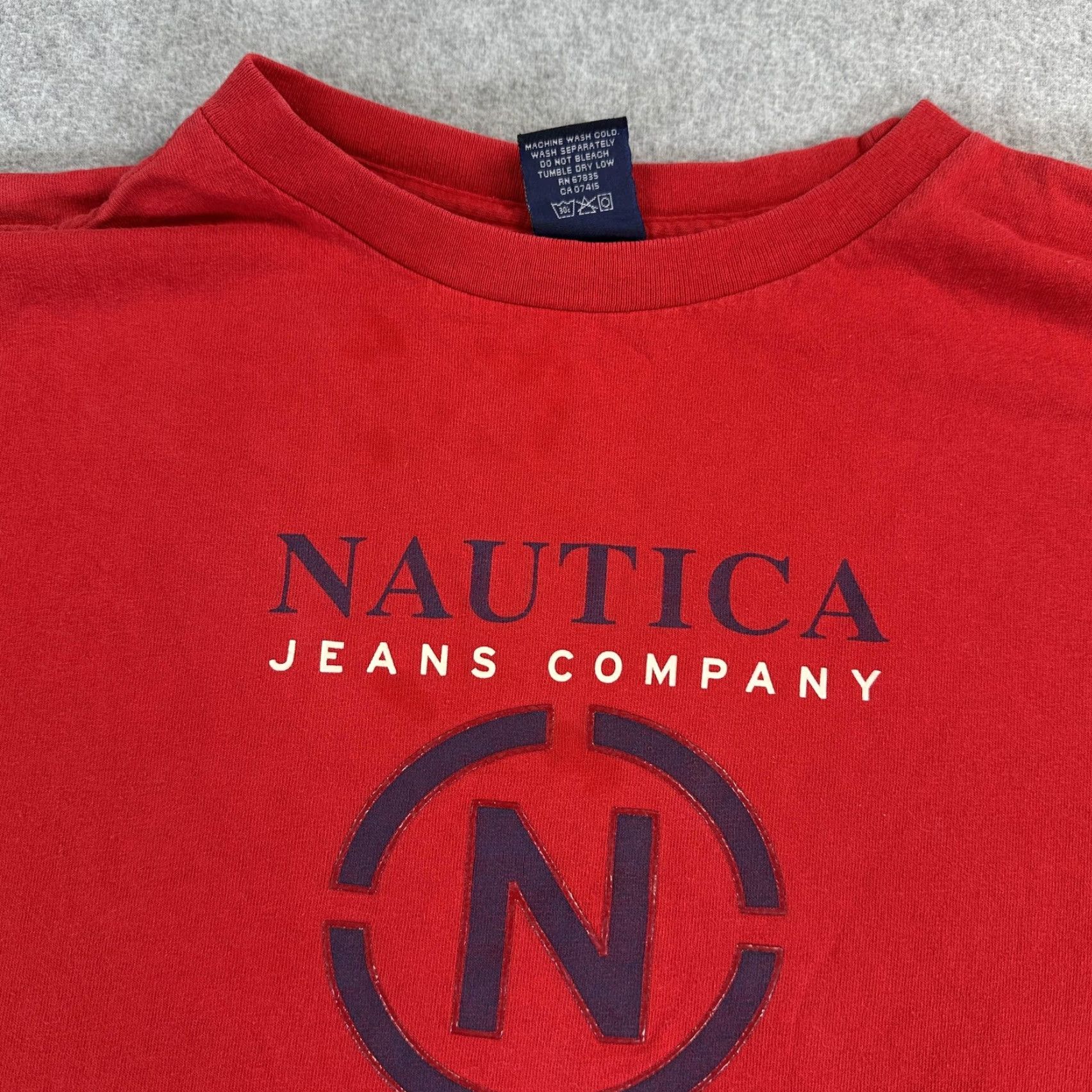 Nautica VINTAGE Nautica Jeans Company Shirt Mens XL Red Logo Graphic Tee Short Sleeve Casual Size US XL / EU 56 / 4 - 6 Thumbnail