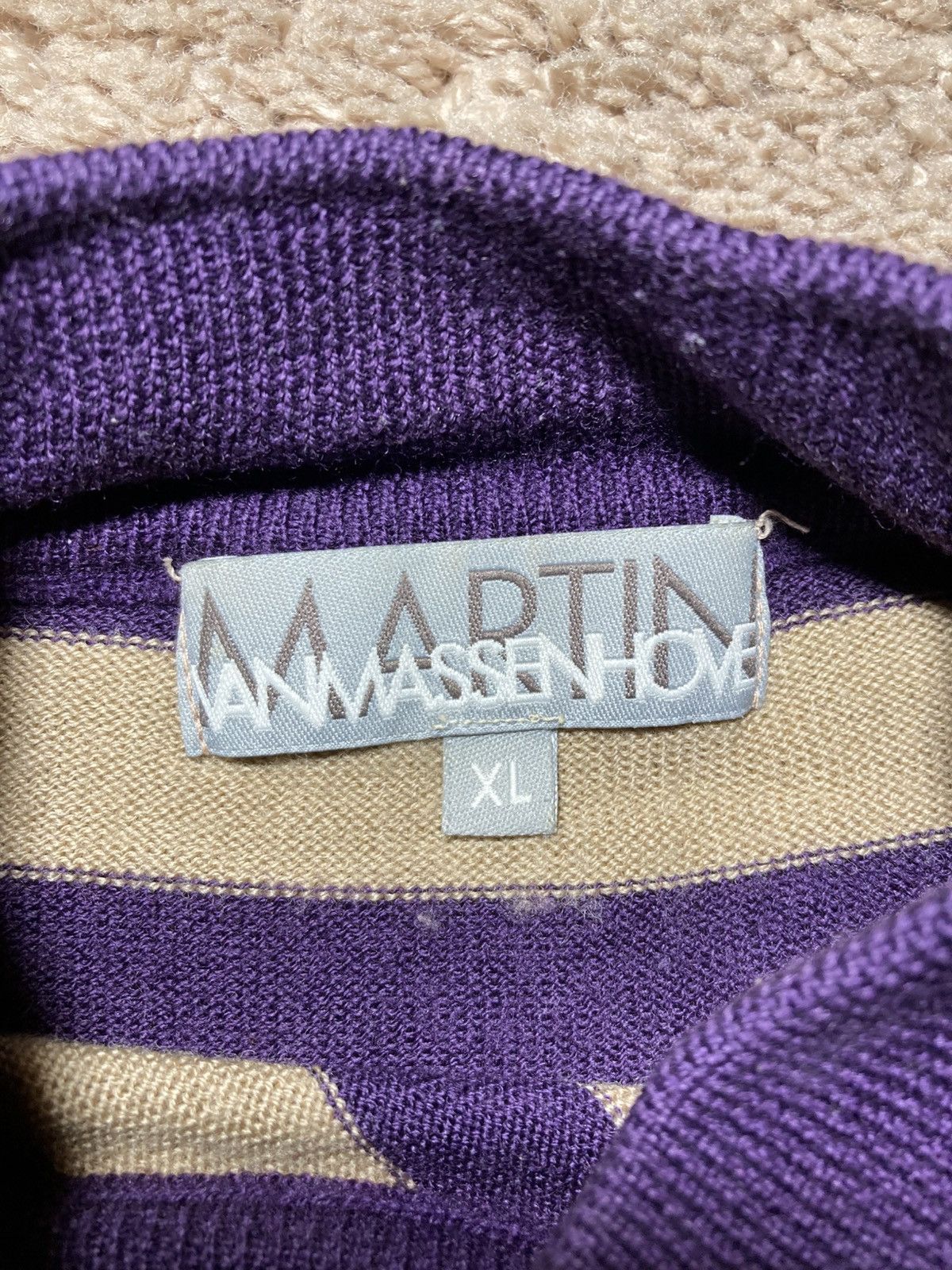 Other 90s Martin Van Massenhove Belgian Designer Striped Knit 1999 Size US XL / EU 56 / 4 - 5 Thumbnail