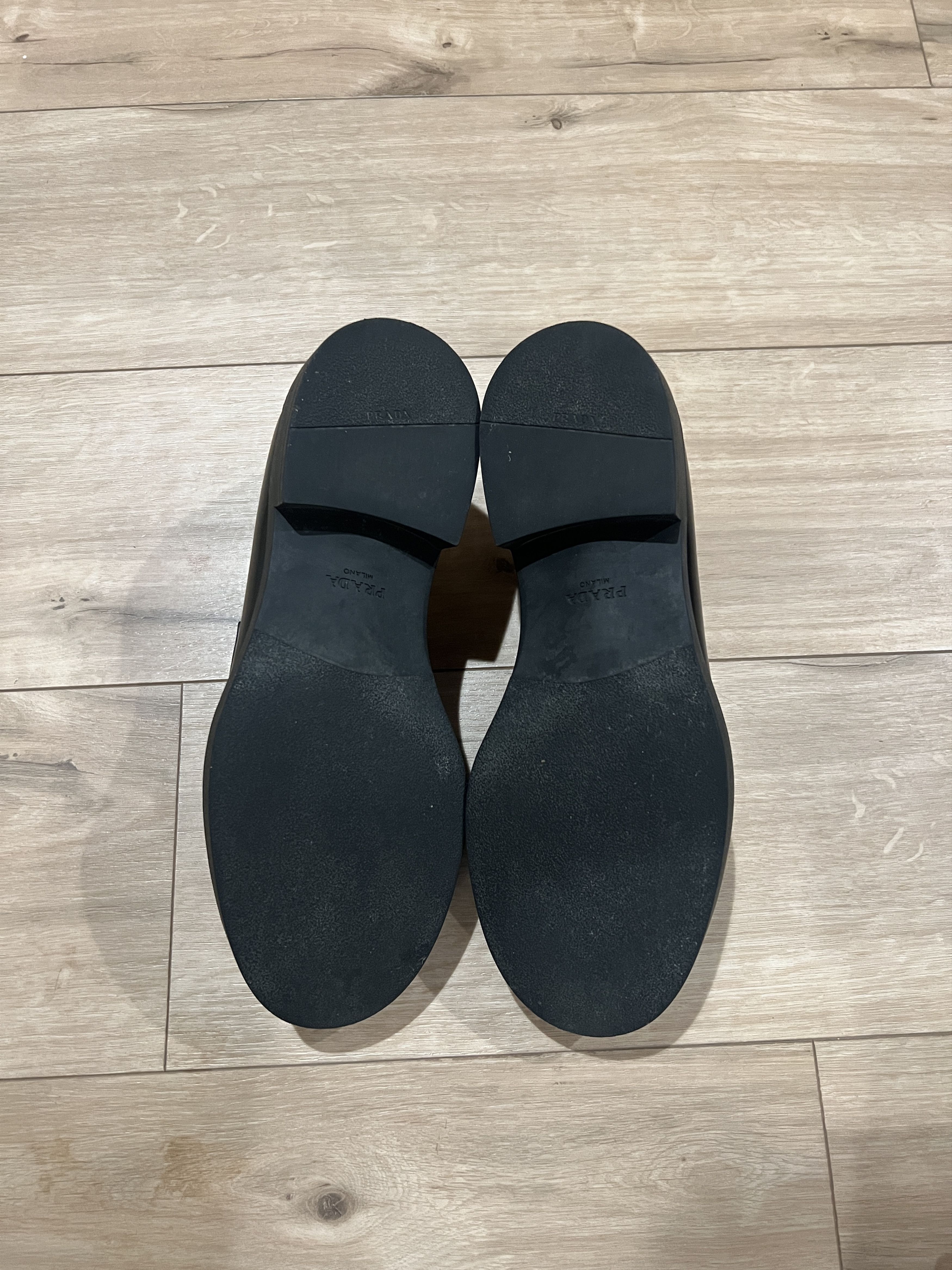 Prada Prada Black Chocolate Brushed Leather Loafers w Box Dust Bag Size US 9.5 / EU 42-43 - 3 Thumbnail