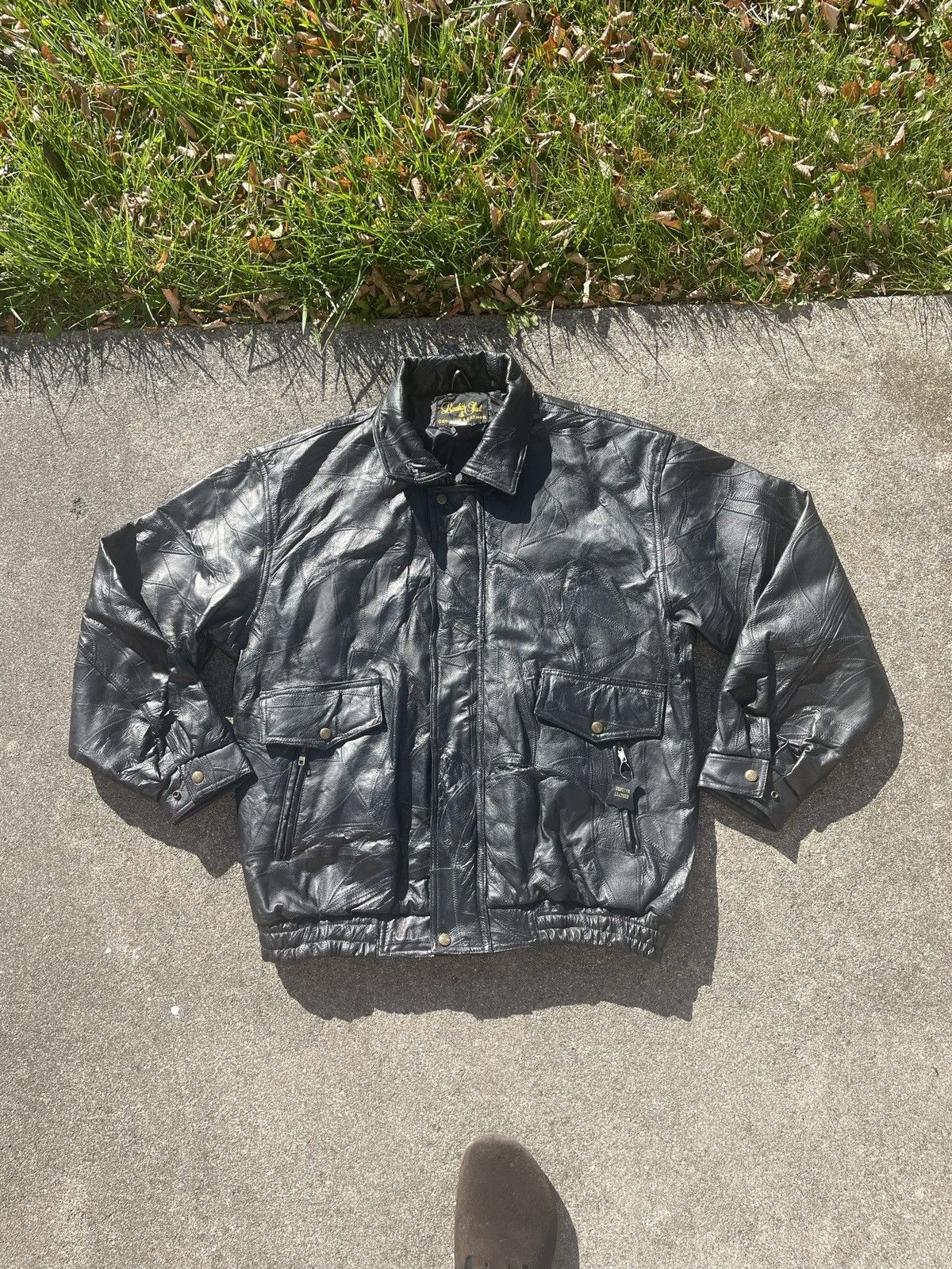 Leather Soul Genuine Black Leather Biker Jacket XXL