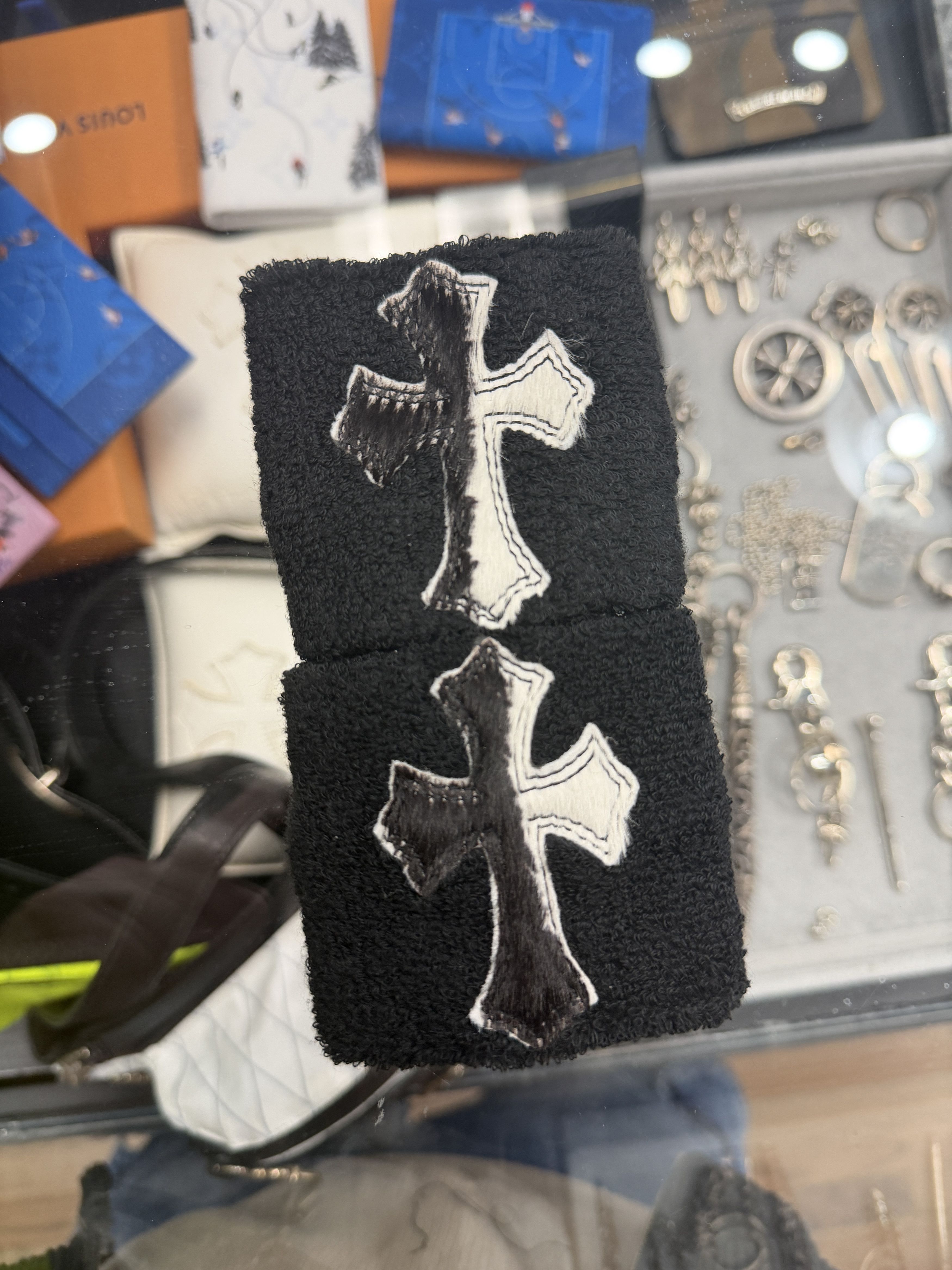 Chrome Hearts Chrome Hearts Zebra Calf Hair Cemetery Cross Patch Set of 2 Size ONE SIZE - 1 Thumbnail