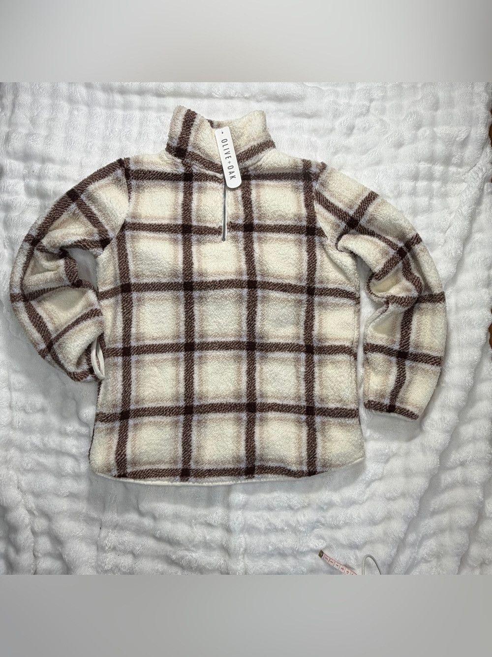 Other Women’s Long Sleeve Stone Plaid Fleece Size L Size L / US 10 / IT 46 - 2 Thumbnail
