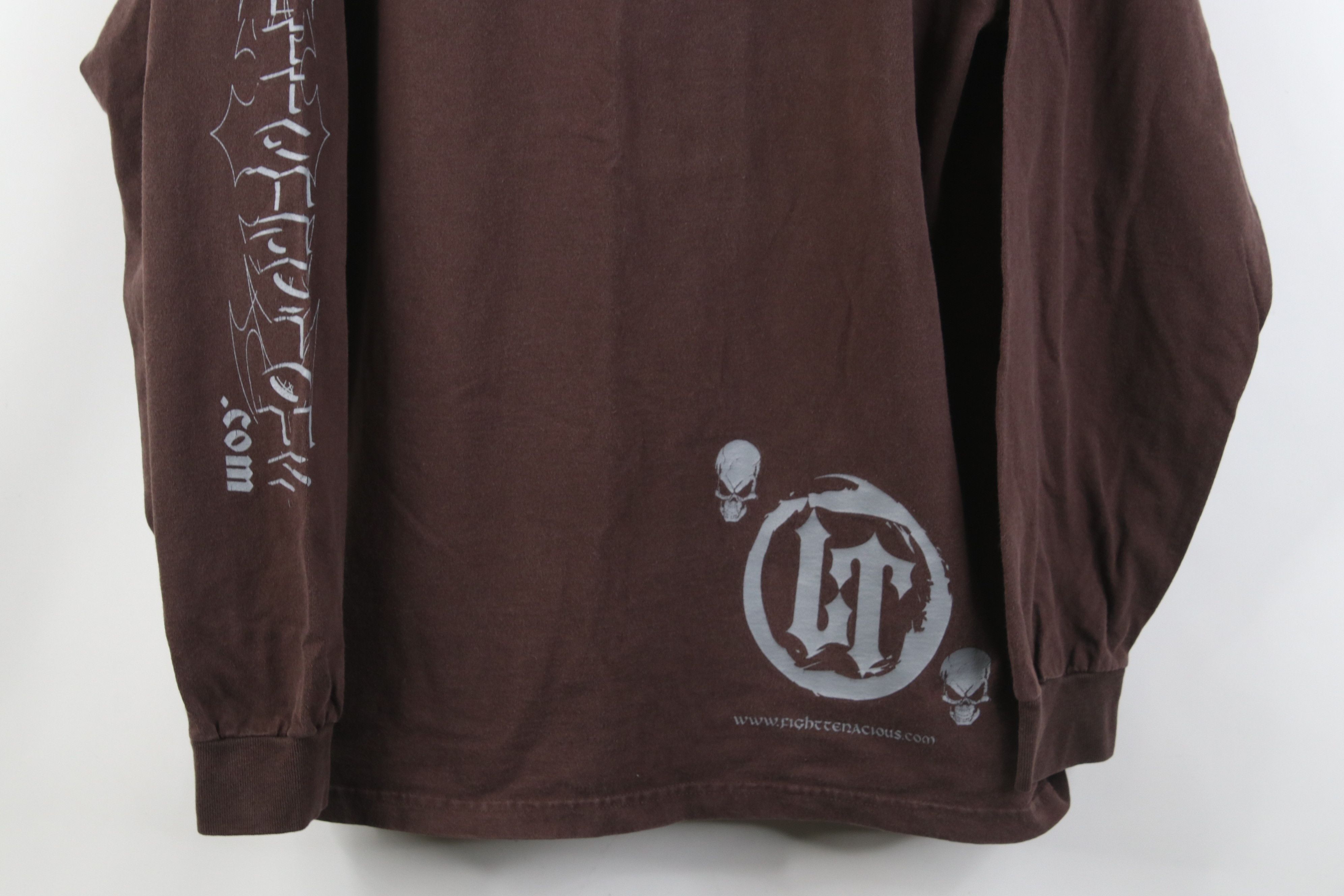 Vintage Vintage Y2K Fight Tenacious Skull Flames Long Sleeve T-Shirt Size US L / EU 52-54 / 3 - 3 Thumbnail