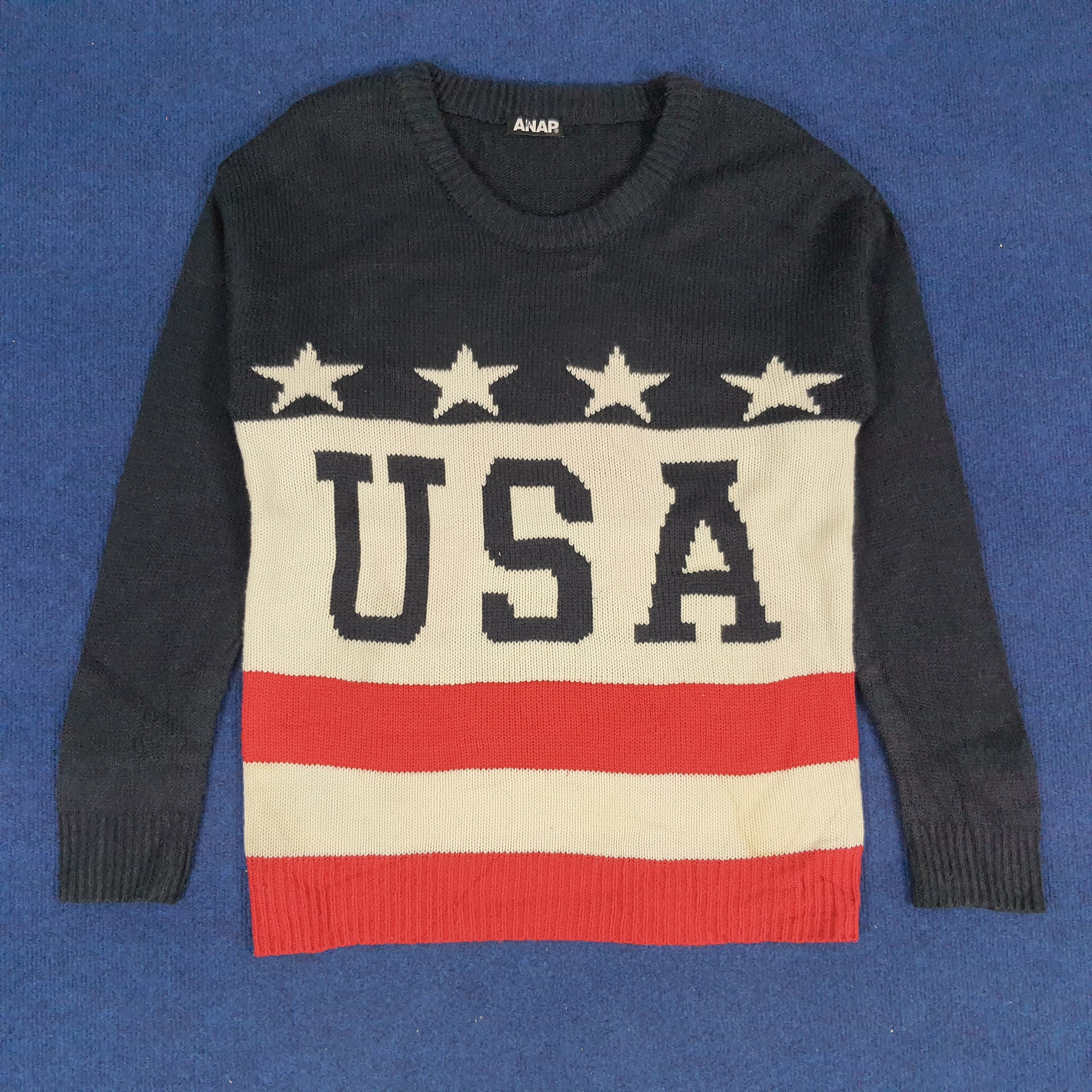 Vintage Vintage USA Spell Out Knitted Winter Sweatshirts Size US S / EU 44-46 / 1 - 1 Thumbnail