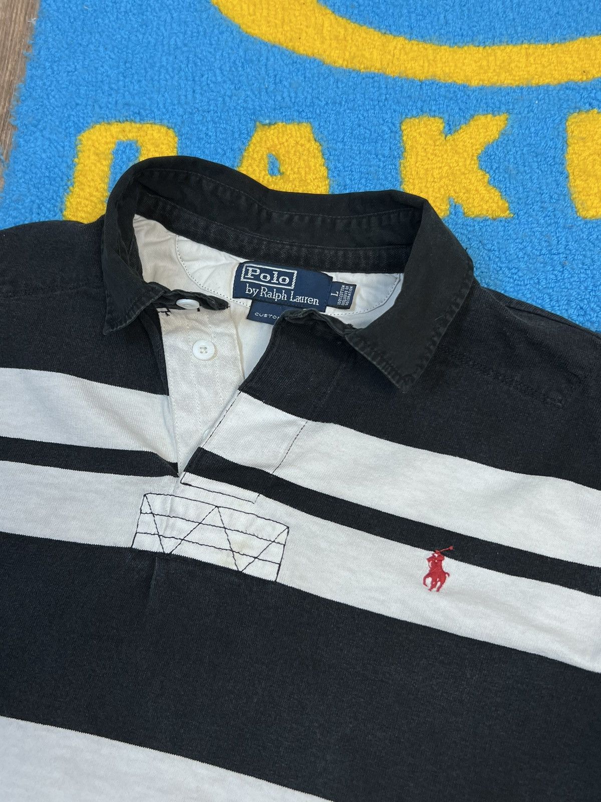 Polo Ralph Lauren Vintage Polo Ralph Lauren Stripped Rugby Long Sleeve Shirt Size US L / EU 52-54 / 3 - 5 Thumbnail