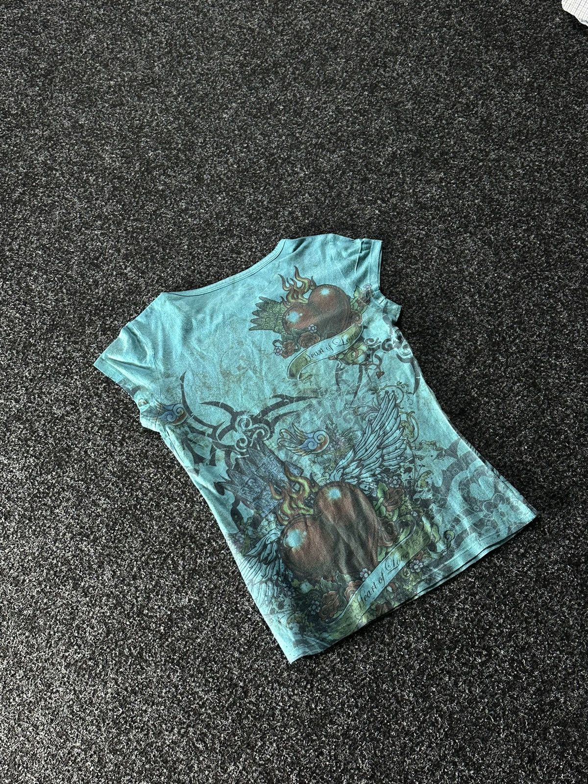 Designer × Ed Hardy Vintage Ed Hardy STYLE tiger big True Love Logo Women Tee Size L / US 10 / IT 46 - 6 Thumbnail