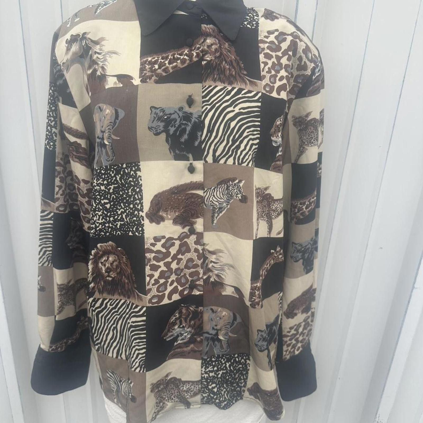 Other vintage animal print button-up blouse blouse #animalprint Size L / US 10 / IT 46 - 4 Thumbnail