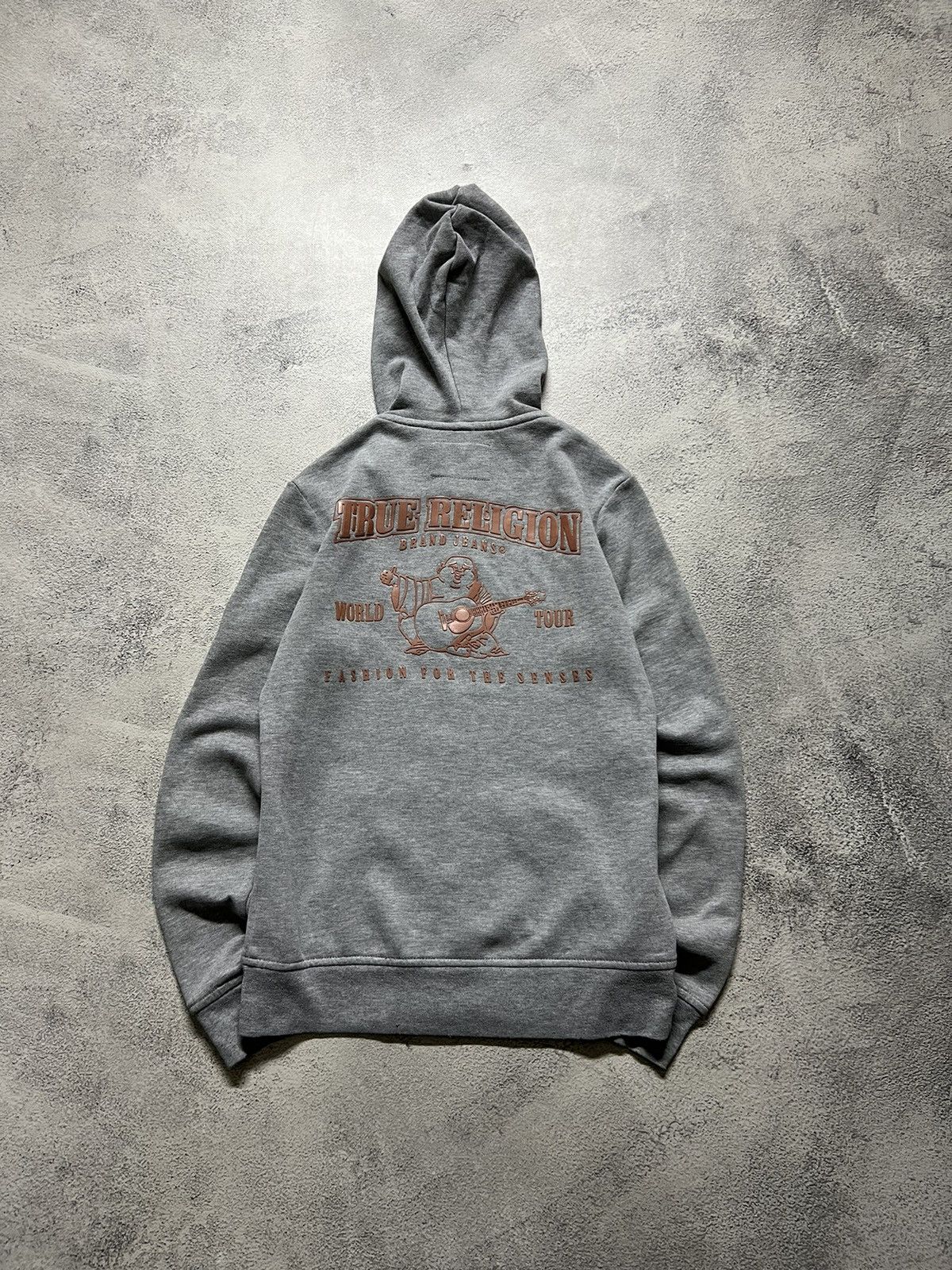True Religion × Vintage Vintage True Religion Big Logo Hoodie Zip Up Japan 00’s Size XS / US 0-2 / IT 36-38 - 2 Thumbnail