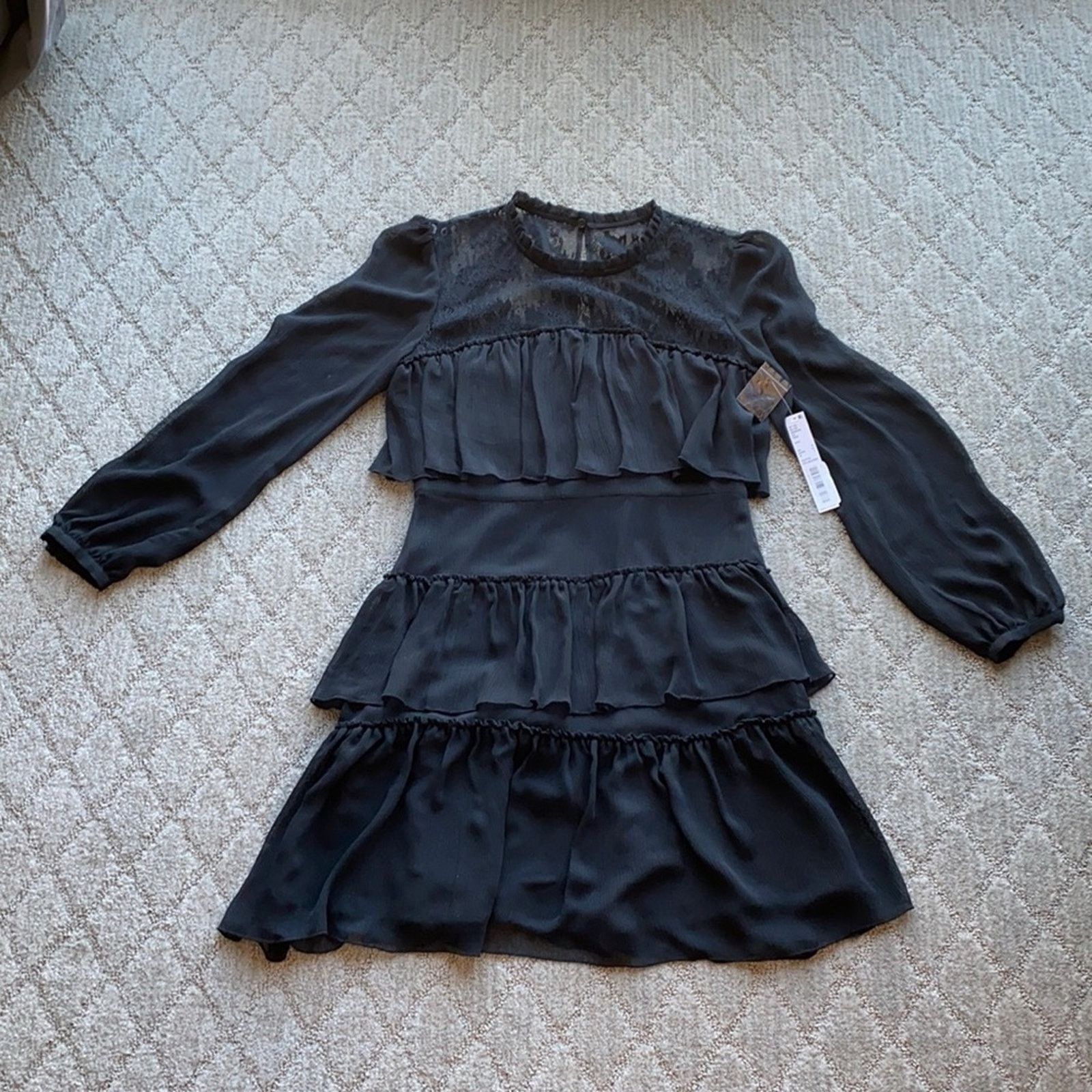 Other Gianni Bini LBD Mia lace tiered Christmas New Year size 4 Size S / US 4 / IT 40 - 1 Thumbnail