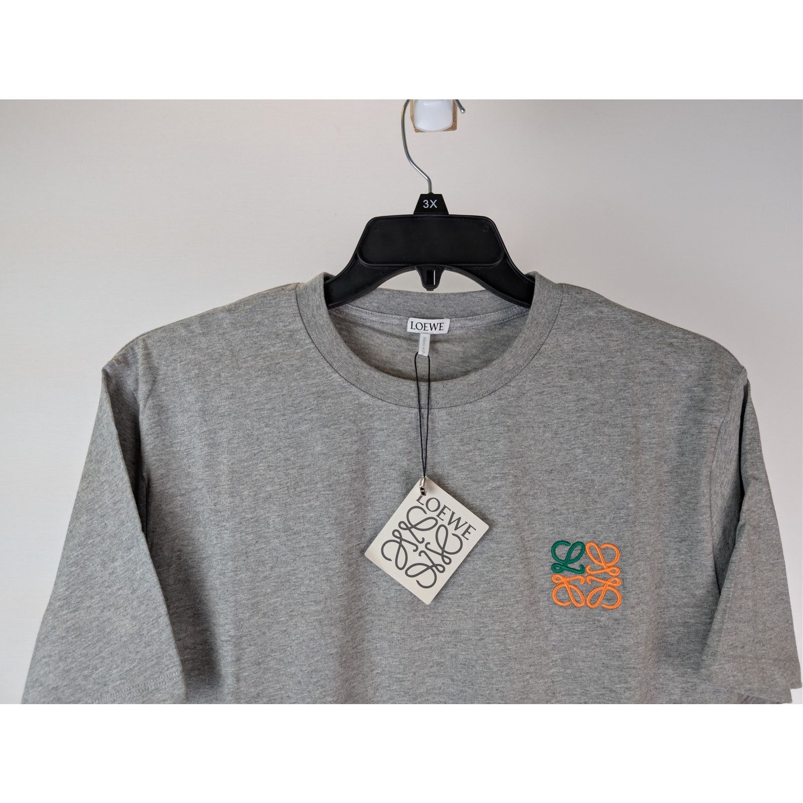 Loewe o1rshd1 Anagram-embroidered Cotton T-shirt in Grey Size US L / EU 52-54 / 3 - 3 Thumbnail