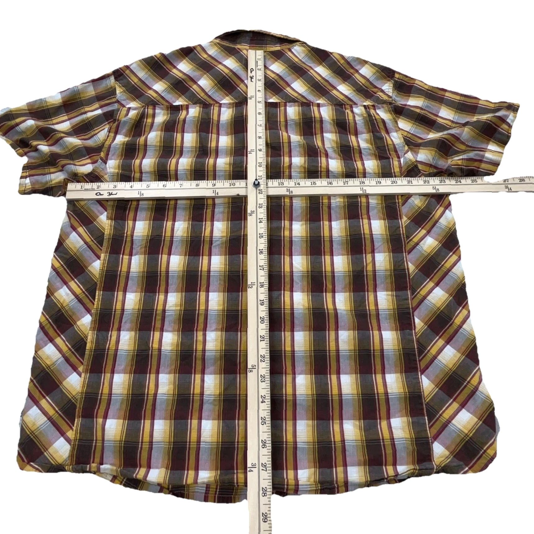 Prana prAna Shirt Men XL Brown Yellow Pearl Button Up Plaid Western Casual Shirt XLL Mens Size US XL / EU 56 / 4 - 6 Thumbnail