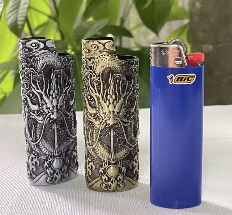 Jewelry Bic J6 Lighters 3D Embossed Dragon Pattern Holder Size ONE SIZE - 3 Thumbnail