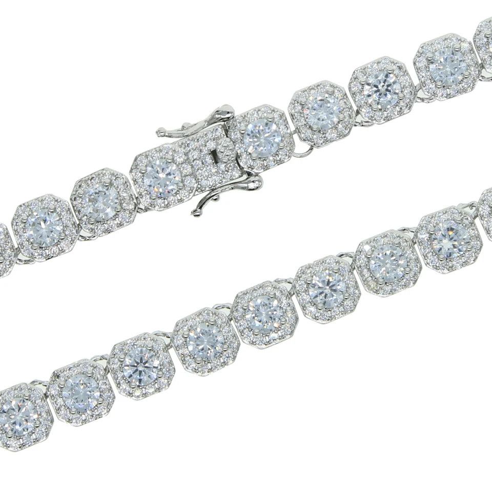 Jewelry Square Iced Out 8mm Cubic Link Necklace Size ONE SIZE - 5 Thumbnail