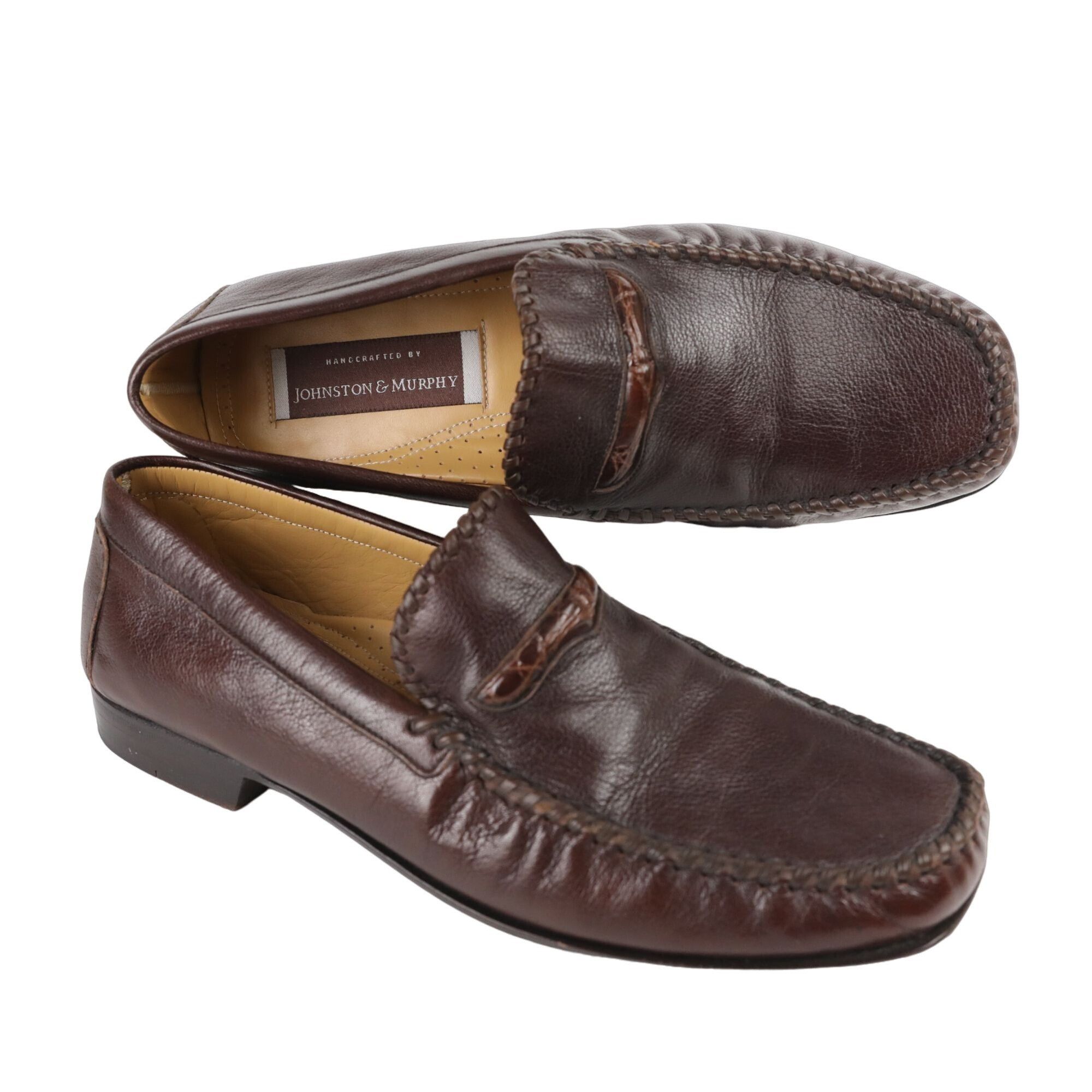 Johnston & Murphy Vintage Exotic Crocodile and Calf Johnston Murphy Mens Brown Size US 8 / EU 41 - 8 Thumbnail
