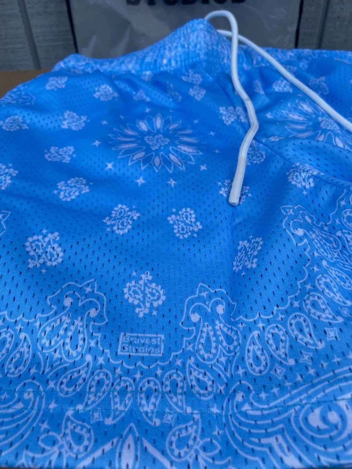 Bravest Studios ⚡Bravest Studios Light Blue Paisley Shorts S Small NEW⚡️ Size US 29 - 3 Thumbnail