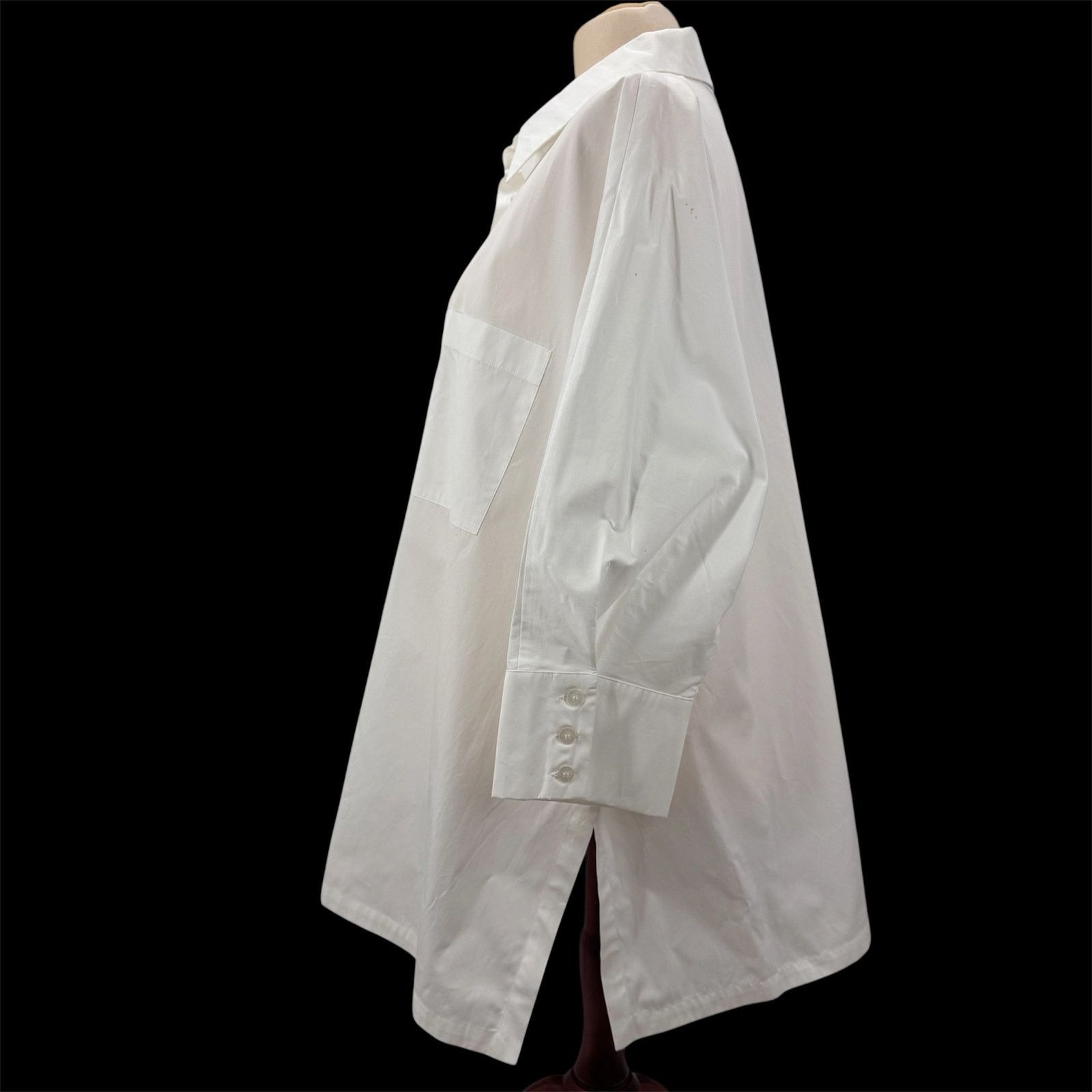 Marina Rinaldi Marina Rinaldi White Cotton Button Up Shirt & Pant Set Plus Size 3XL / US 20-22 - 6 Thumbnail