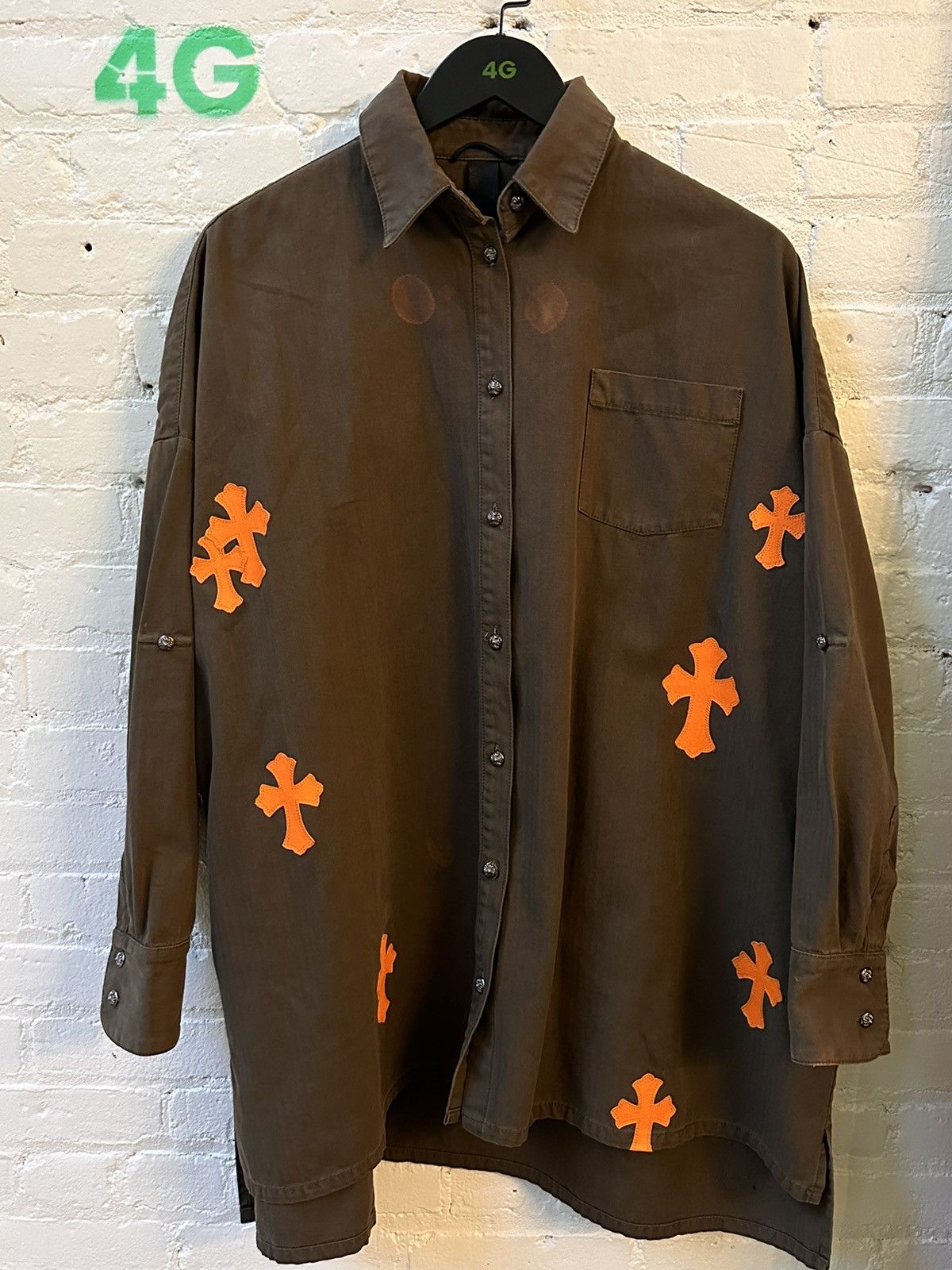 Chrome Hearts CHROME HEARTS 1/1 FLOODED CROSS PATCH JACKET SHIRT M/L/XL Size US XL / EU 56 / 4 - 5 Thumbnail