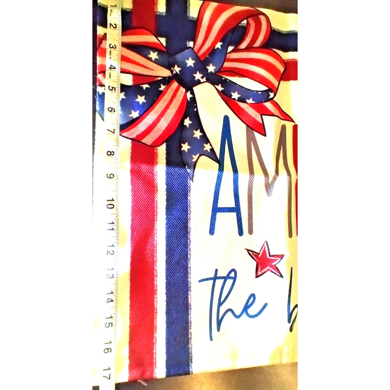 The Unbranded Brand America The Beautiful Throw Pillow Zippered Cover 17.5"x18" Size ONE SIZE - 3 Thumbnail