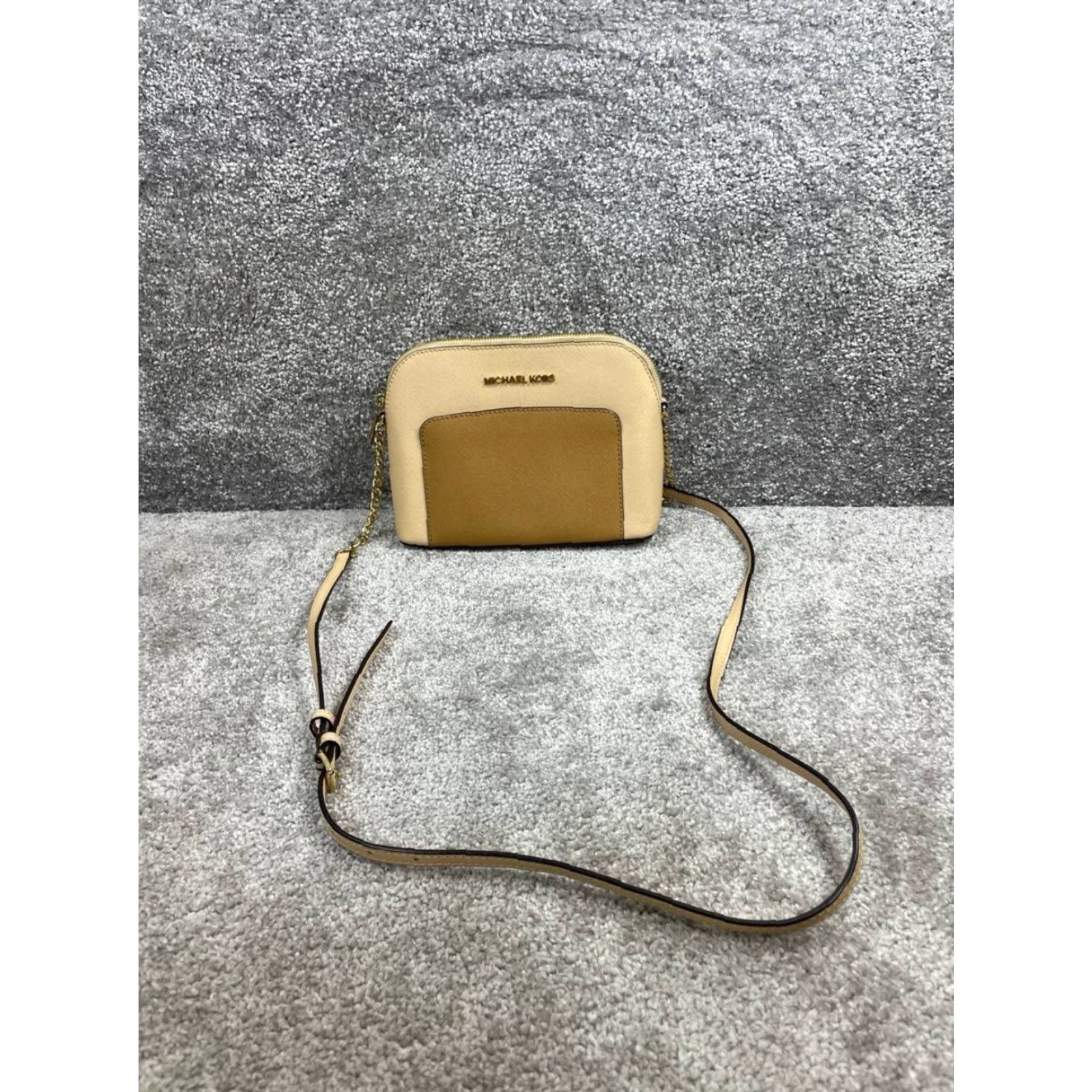 Michael Kors Michael Kors Jet Set Crossbody Bag Womens Leather Adjustable Chain Strap Peanut Brown Beige 8.5in 7in Medium Size ONE SIZE - 2 Thumbnail