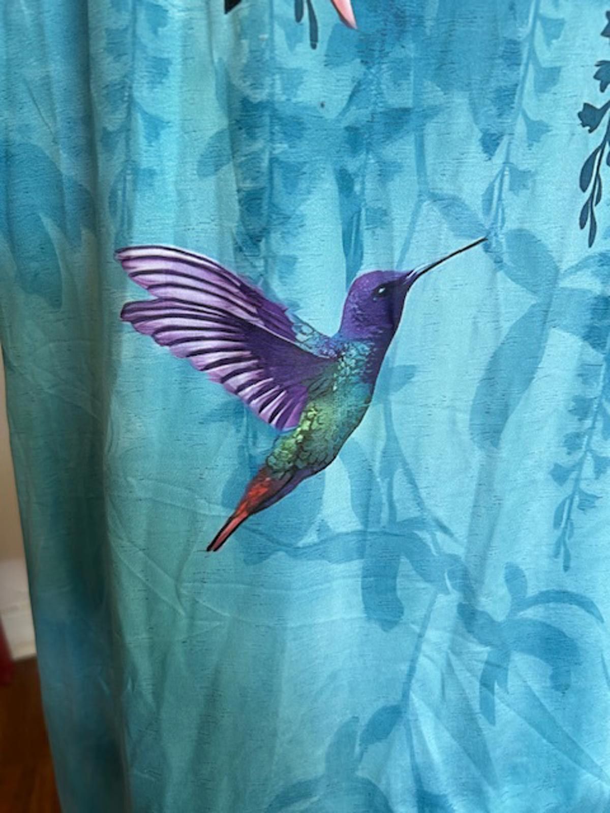 Other Blue Floral Hummingbird Sleeveless Dress Size 2XL Size XS / US 0-2 / IT 36-38 - 4 Thumbnail