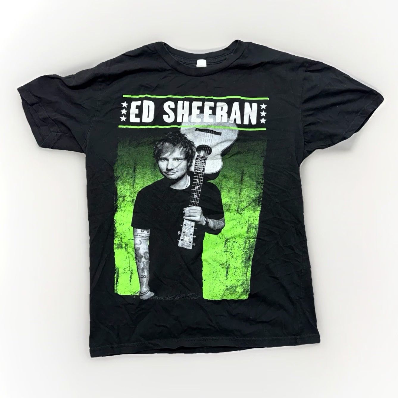 Vintage Ed Sheeran Concert T Shirt Men’s M Green Guitar Music 2015 Size US M / EU 48-50 / 2 - 2 Thumbnail