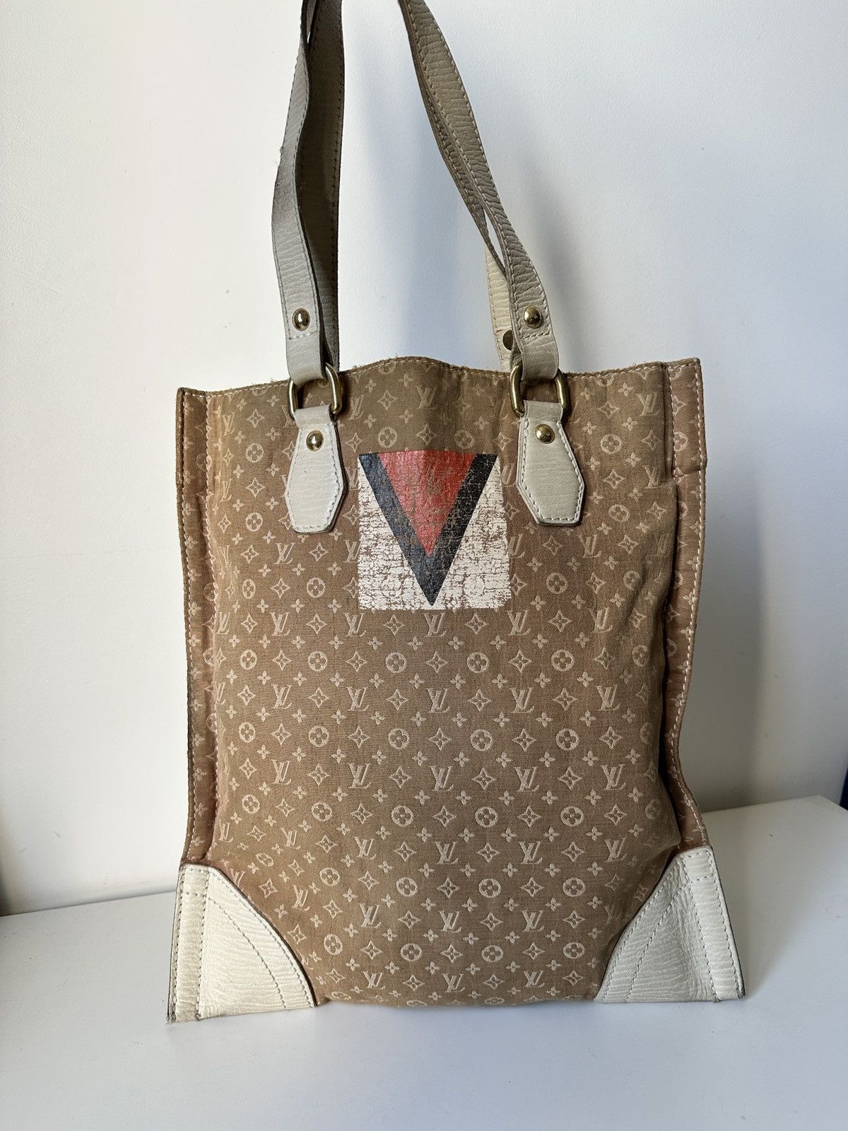 Louis Vuitton Monogram Mini Lin Cabas Tote Bag in Beige, Men's