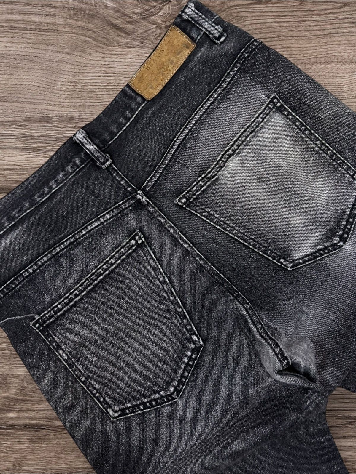 Beams Japan Beams Japan Black Wash Cropped Jeans Size 31" - 6 Thumbnail
